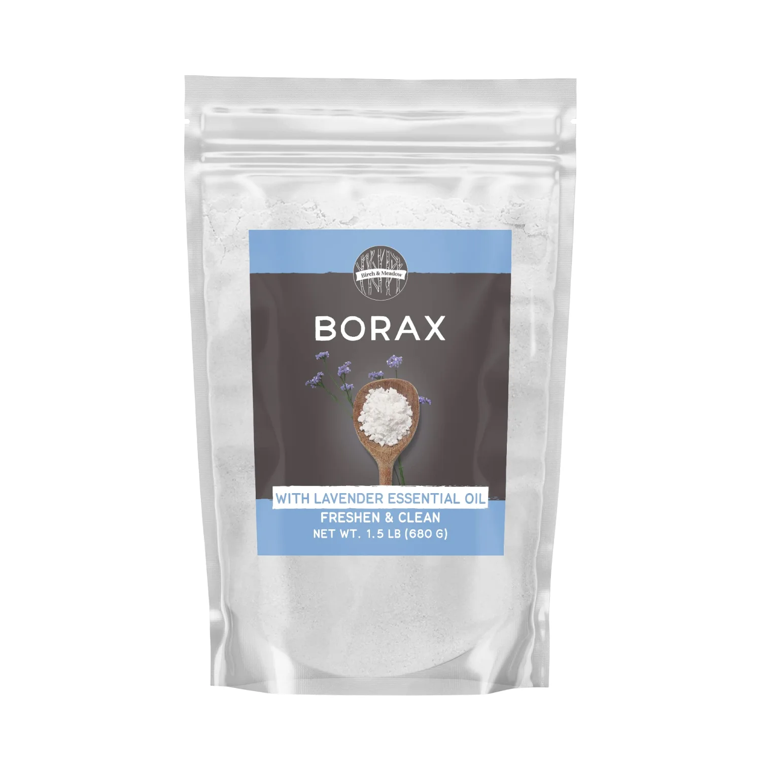 Birch & Meadow Borax with Lavender Essential Oil, 1.5 lb, Fresh Scent, Cleaning & Laundry