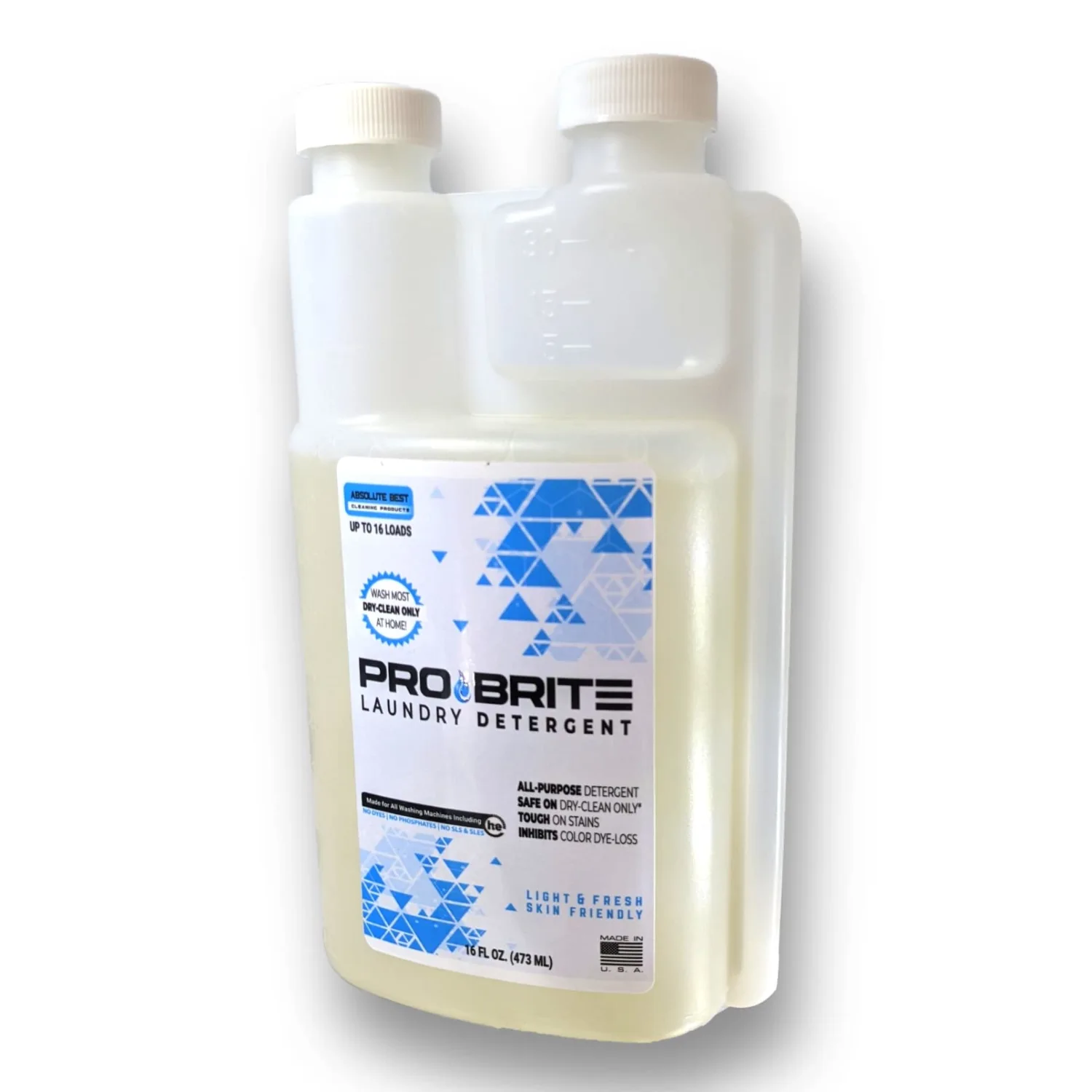 Pro-Brite Liquid Laundry Detergent - Proprietary Wet Cleaning Surfactants Designed for Home Washing Many Sensitive Dry Clean Only Fabrics (16-Oz)