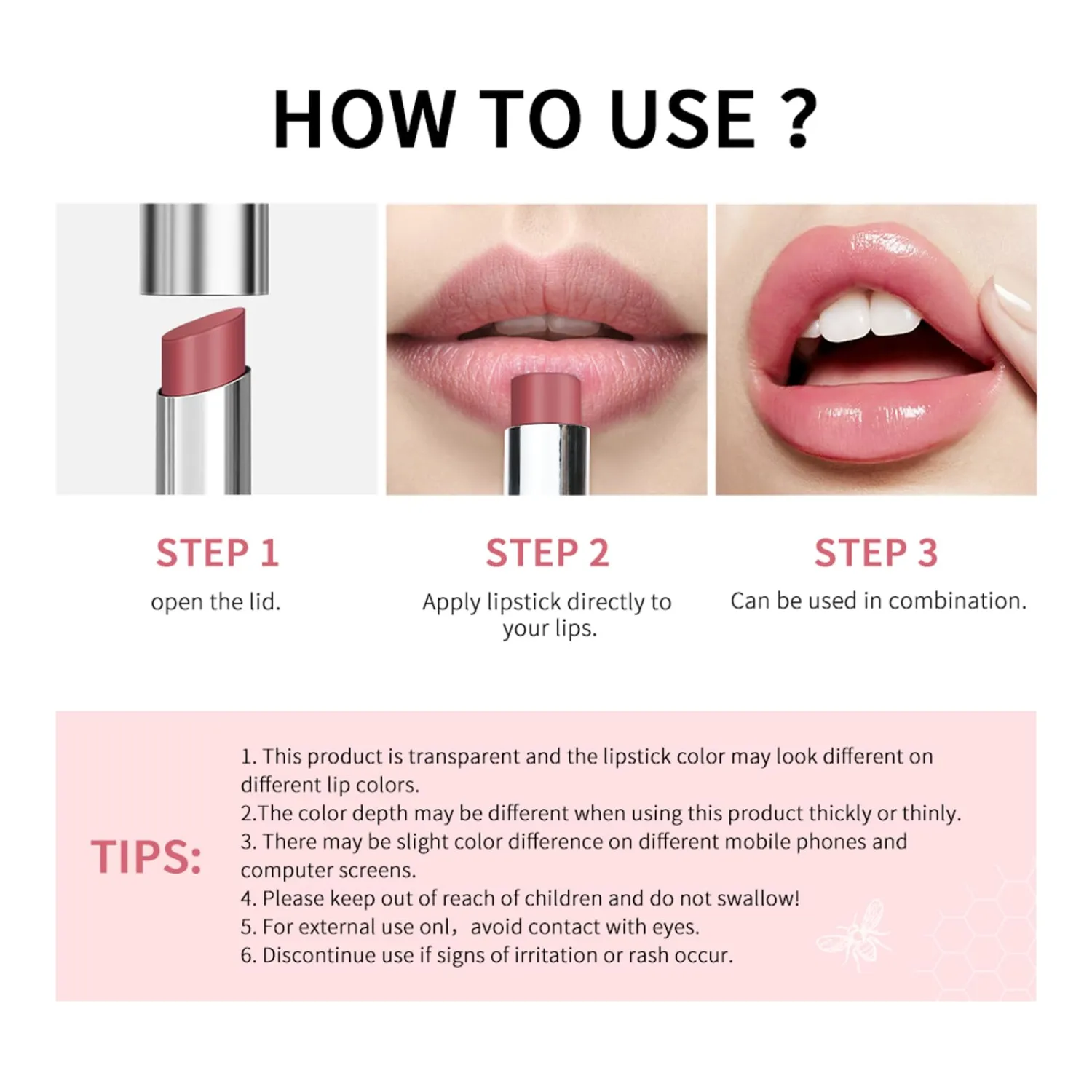 Pink Honey Lipstick Tinted Lip Balm - Sheer Hydrating Lipstick for All Skin Tones - Moisturizing Lip Color, Nourishing Lip Balm with a Hint of Natural Black Cherry Tint (Pink Honey Lipstick)