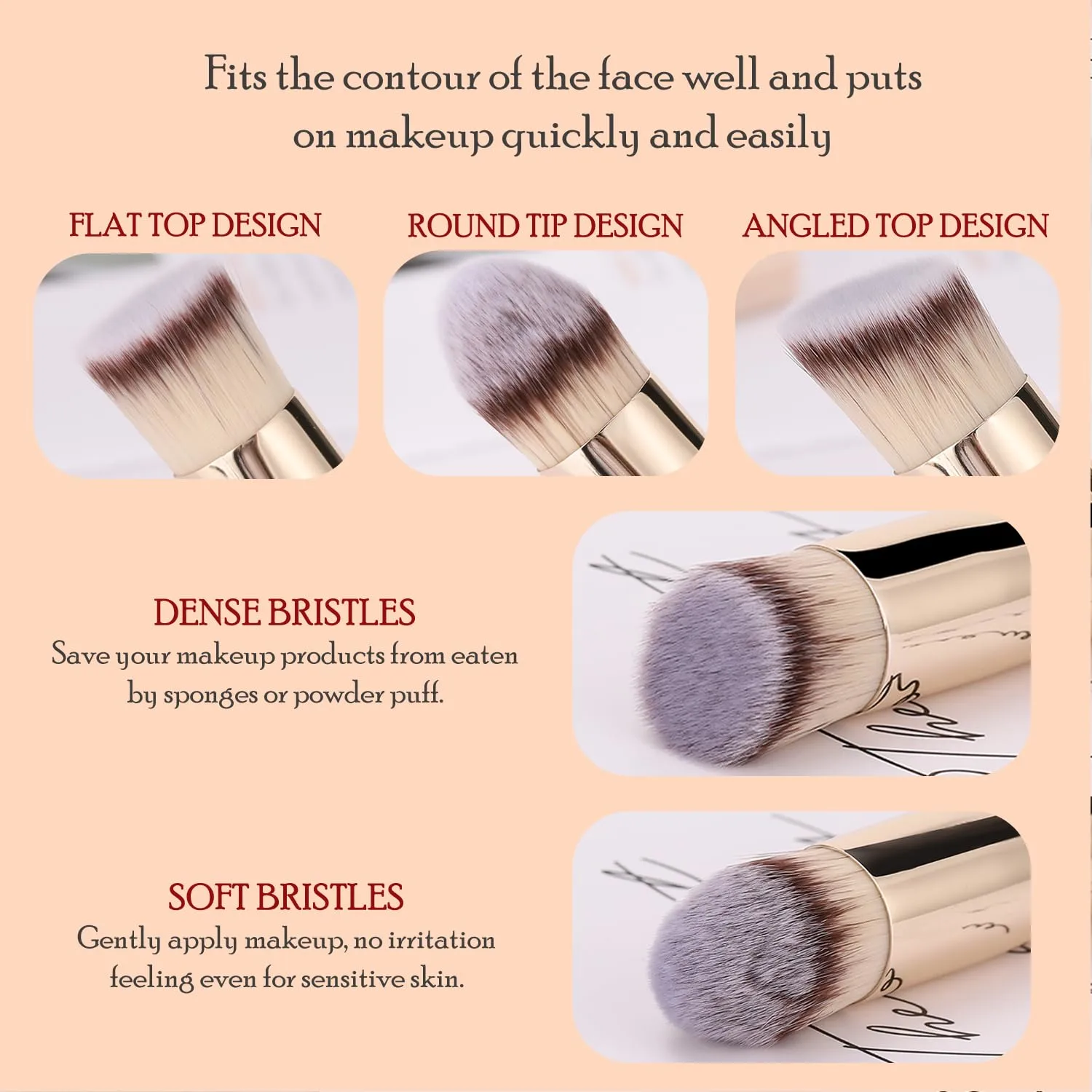 KINGMAS Concealer Brush, Kabuki Brush Under Eye Nose Contour Makeup Brush for Concealing Blending Setting Buffing Powder Liquid Cream Cosmetic Foundation brush - Black