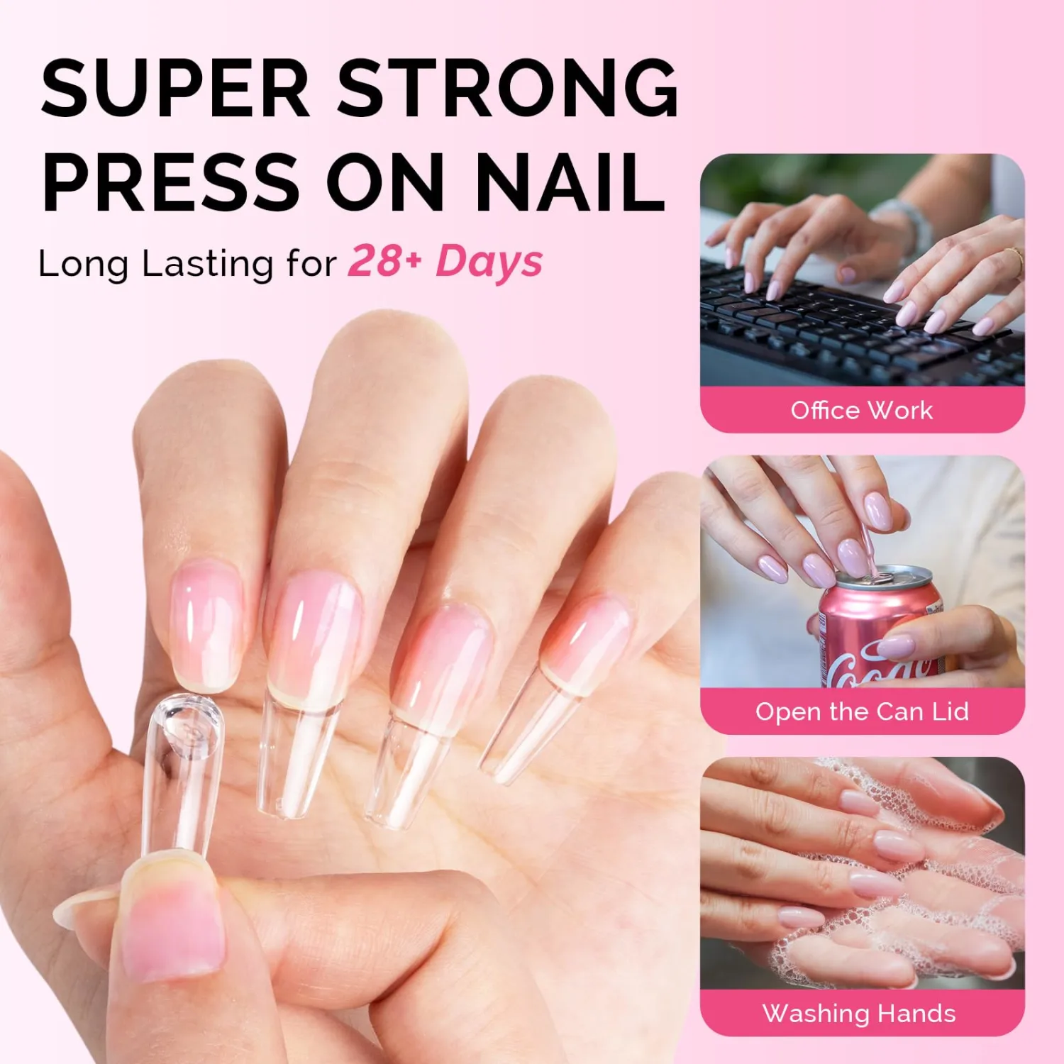 MelodySusie Solid Nail Glue Gel for Press On Nails, Super Strong Gel Nail Glue for Nail Tips, Acrylic Nails Need UV Lamp Cured Long Lasting 30g