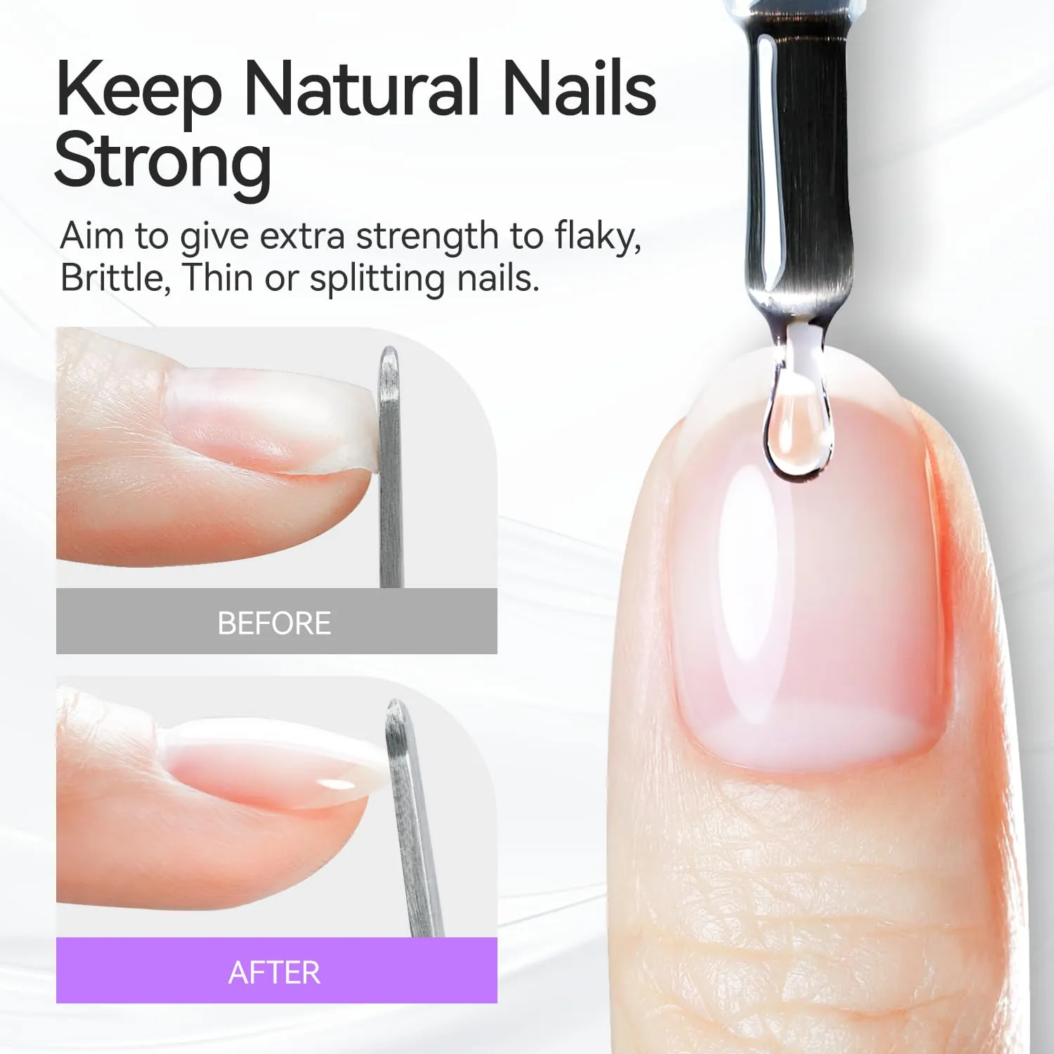 Gelike EC Gel Glue UV - 6 in 1 Strong Adhesive for Press on Nails, Acrylic Tips, Base Coat Free, 2PCS