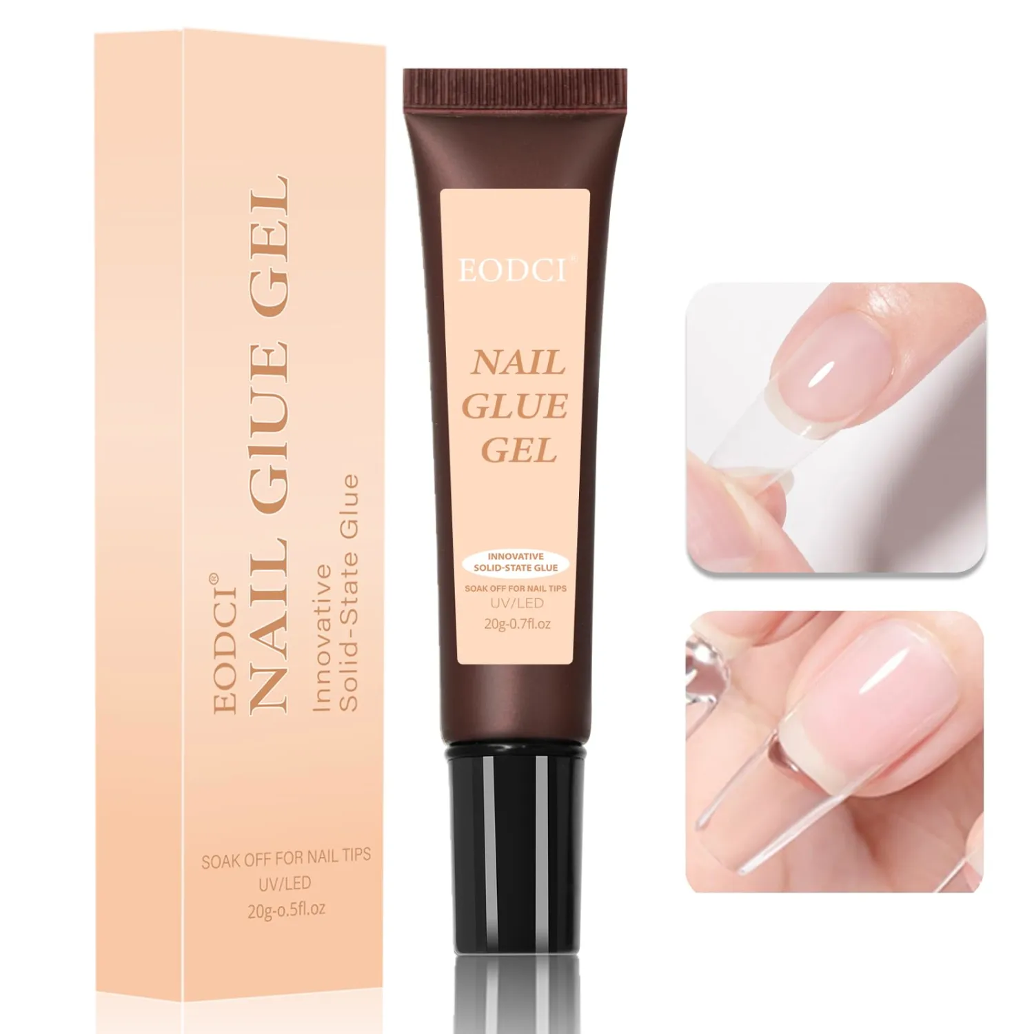 Soft Gel Nail Tips Glue Gel Solid Nail Glue Gel 20ml Lamp Curing Needed Solid Soak Off Glue Super Strong Nail Glue Gel for Acrylic Nails Extension Fake Nails Press On Nails
