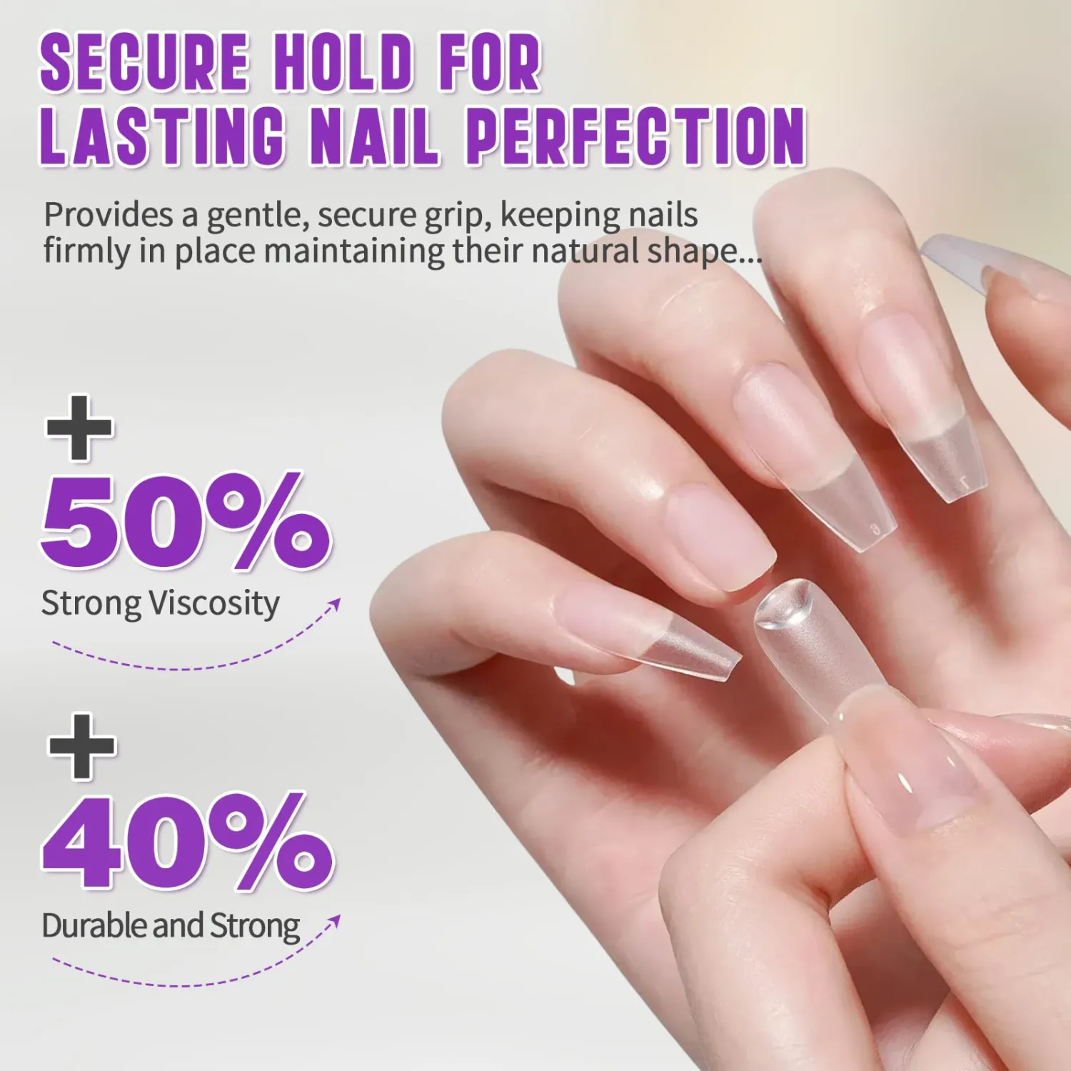 Solid Nail Glue Gel for False Nail Tips, Super Strong Nail Glue for Press On Nails, Long Lasting Nail Glue for Acrylic Nails Art DIY at Home, Need UV Light Cured 15g