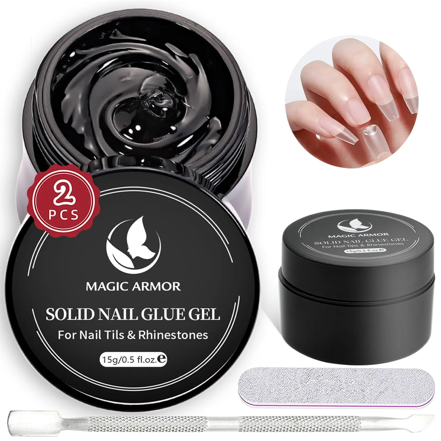 Soild Nail Glue Gel,30g Soild Nail Glue for False Nail Tips,Nail Tips and Acrylic Nails,Solid Gel Nail Glue for Press On Nails Strong Adhesion Solid Gel Nail Art DIY,Need UV Light Cured