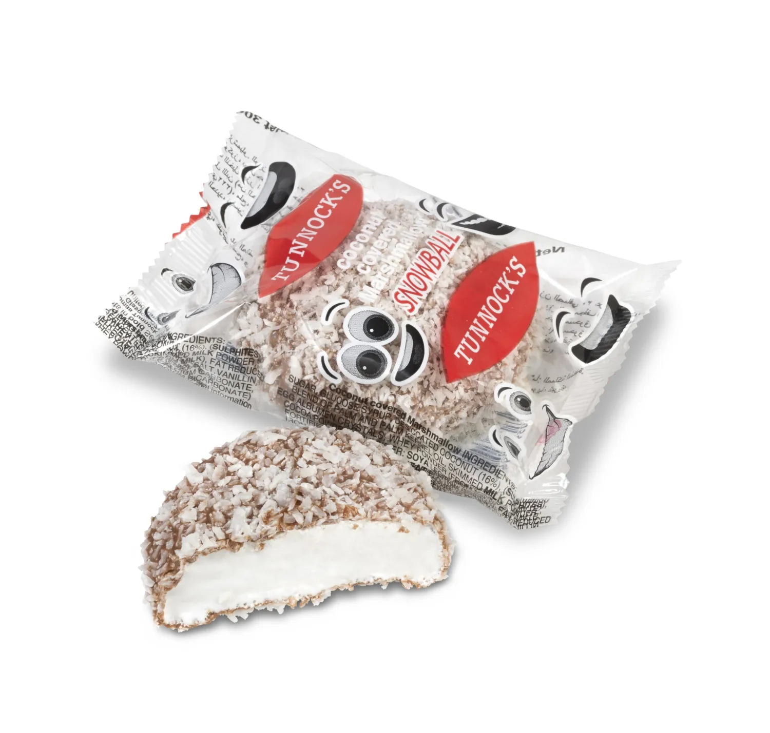 TUNNOCK'S Snowballs - Coconut Covered Marshmallows 4 Pack 120g (4.2 oz)