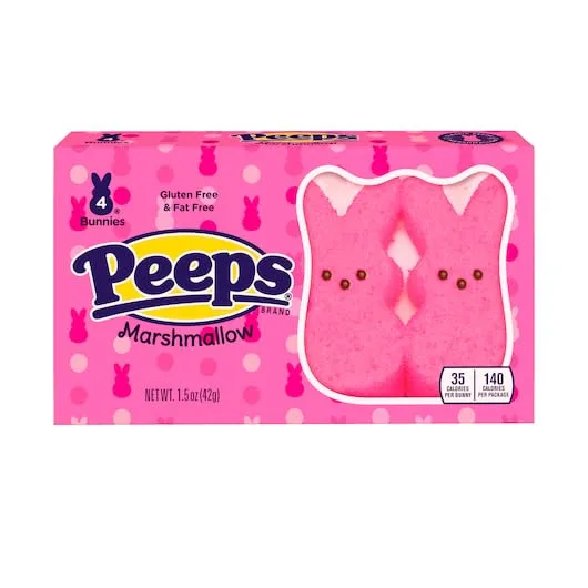 Peeps Marshmallow Bunnies - Smiling Sweets - Pack of 3 - One of Box of Each Color - Blue, Pink and Yellow - Perfect for Easter Baskets - Classic Treat Everyone is Sure to Love