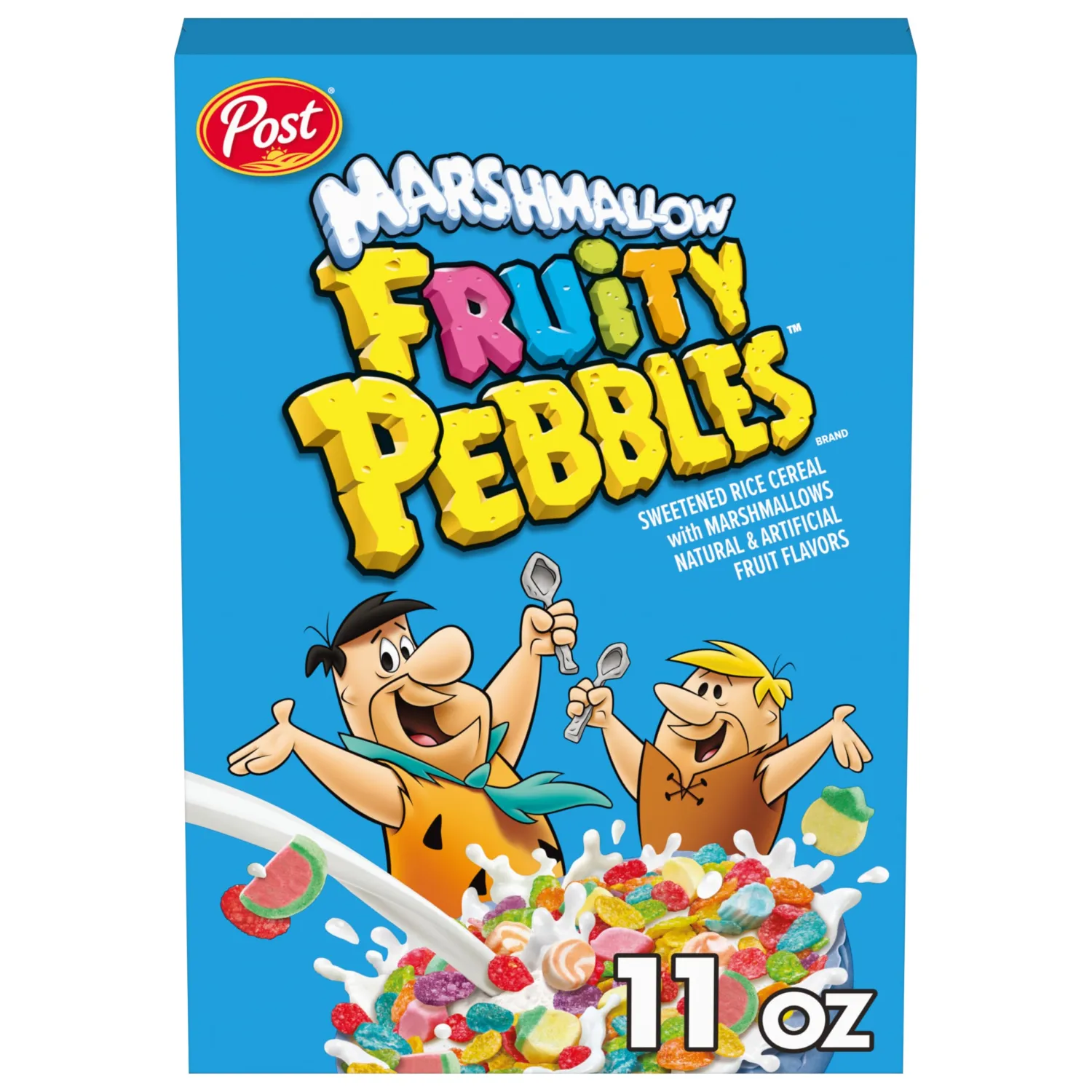 Marshmallow Fruity PEBBLES Breakfast Cereal, Gluten Free, 11 oz Box | Sweetened Puffed Rice With Crunchy Texture And Colorful Pieces, Delivering Bold Flavor In Every Spoonful