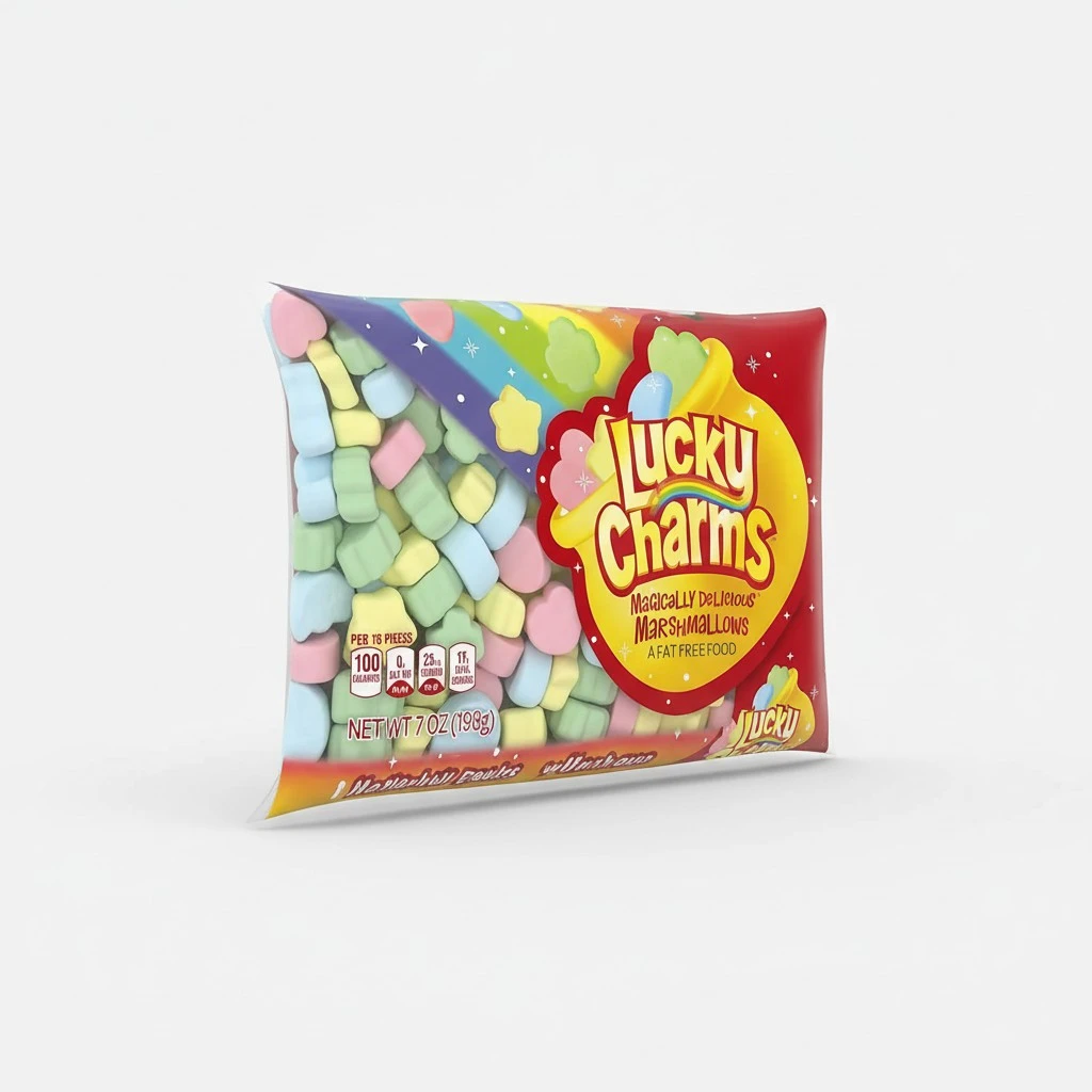 Lucky Charms Magically Delicious Large & Fluffy Marshmallows 2-Pack - 7 oz Bags, with 2 Unscented Purell Wipes