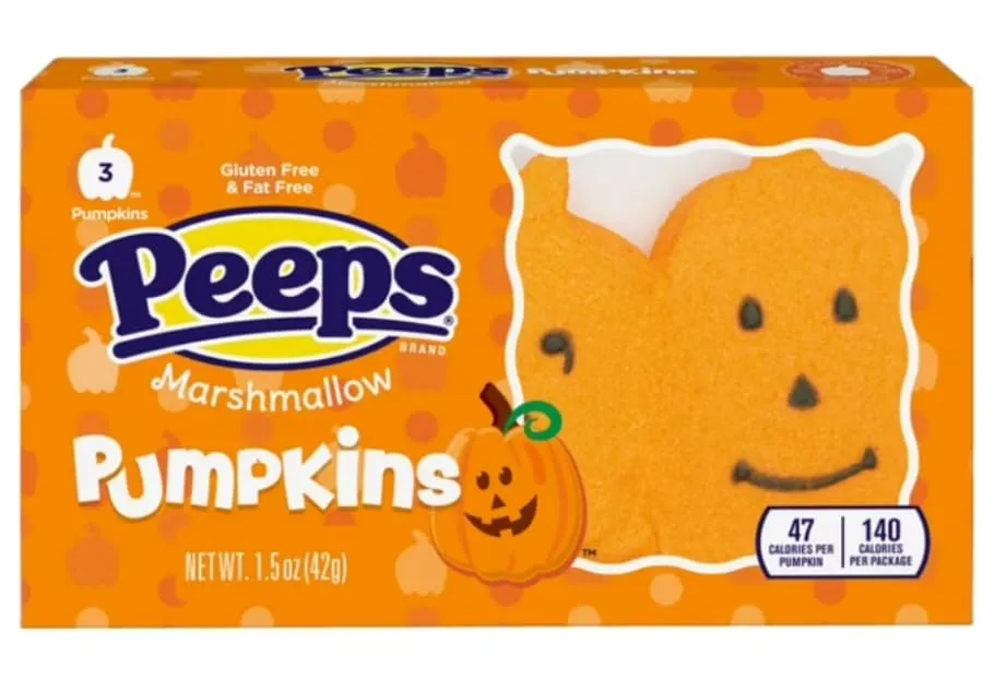Smiling Sweets Halloween Peep Variety Pack of Marshmallows, Delicious Classic Treats with One Packet Each, Skulls, Pumpkins, Monsters and Ghosts (Pack of 4)