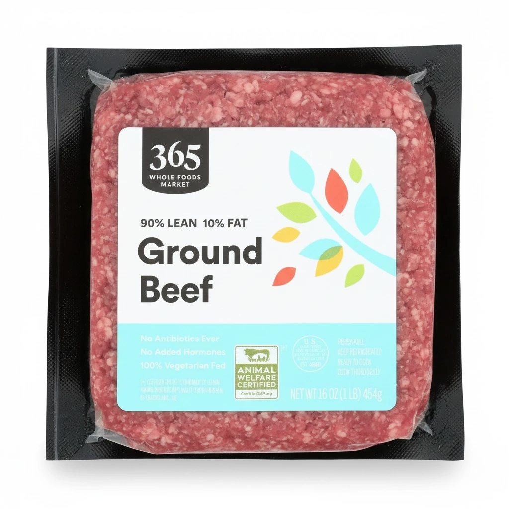 365 By Whole Foods Market, Beef Ground 90% Lean 10% Fat, 16 Ounce
