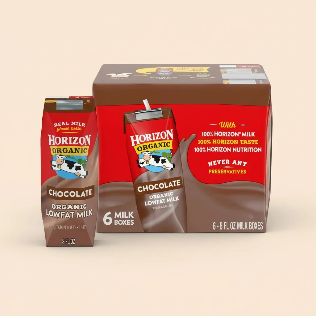 Horizon Organic Shelf-Stable 1% Lowfat Milk Boxes, Chocolate, 8 Fl Oz, 6 Pack