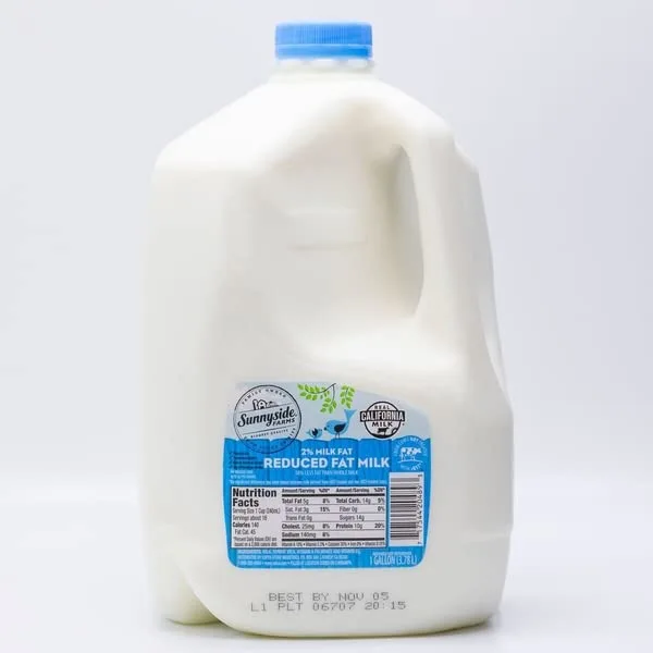 Sunnyside Farms, 2% Reduced Fat Milk, 128 Ounce