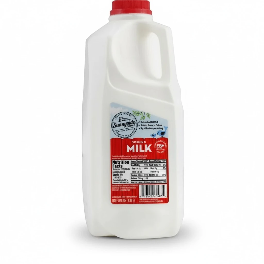Sunnyside Farms, Whole Milk (Plastic Carton), 64 Ounce