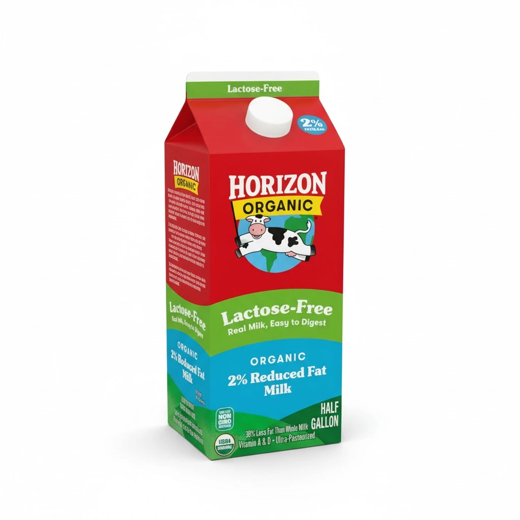 Horizon Organic Lactose Free Milk, 2 Percent Milk, 64 FL OZ Half Gallon Carton