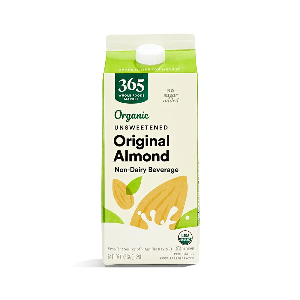 365 by Whole Foods Market, Almond Milk Unsweetened Organic, 64 Fl Oz