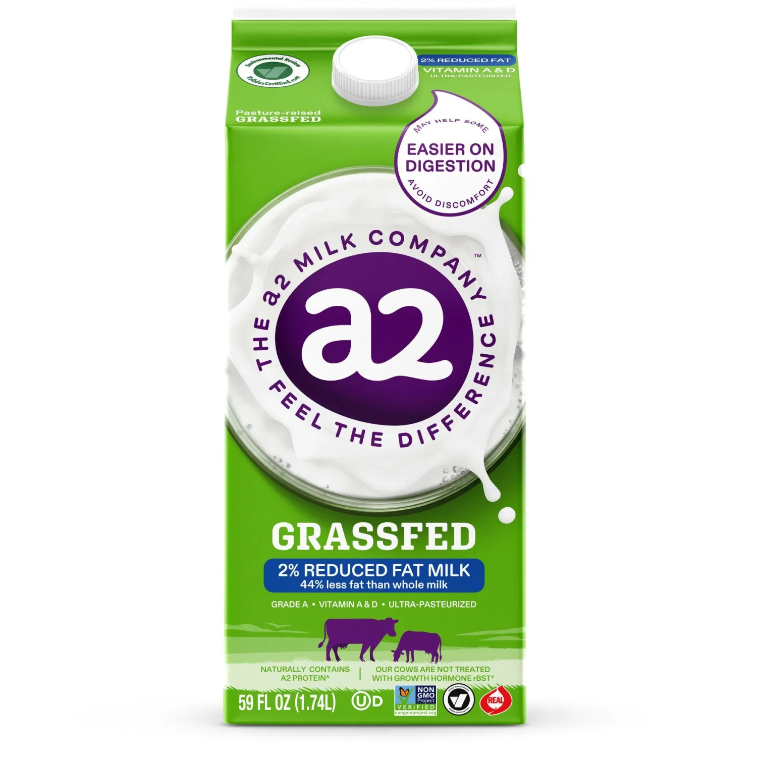 a2 Milk® Grass-Fed 2% Reduced Fat Milk, 59 oz