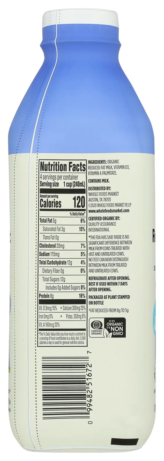 365 By Whole Foods Market, Milk 2% Organic, 32 Ounce