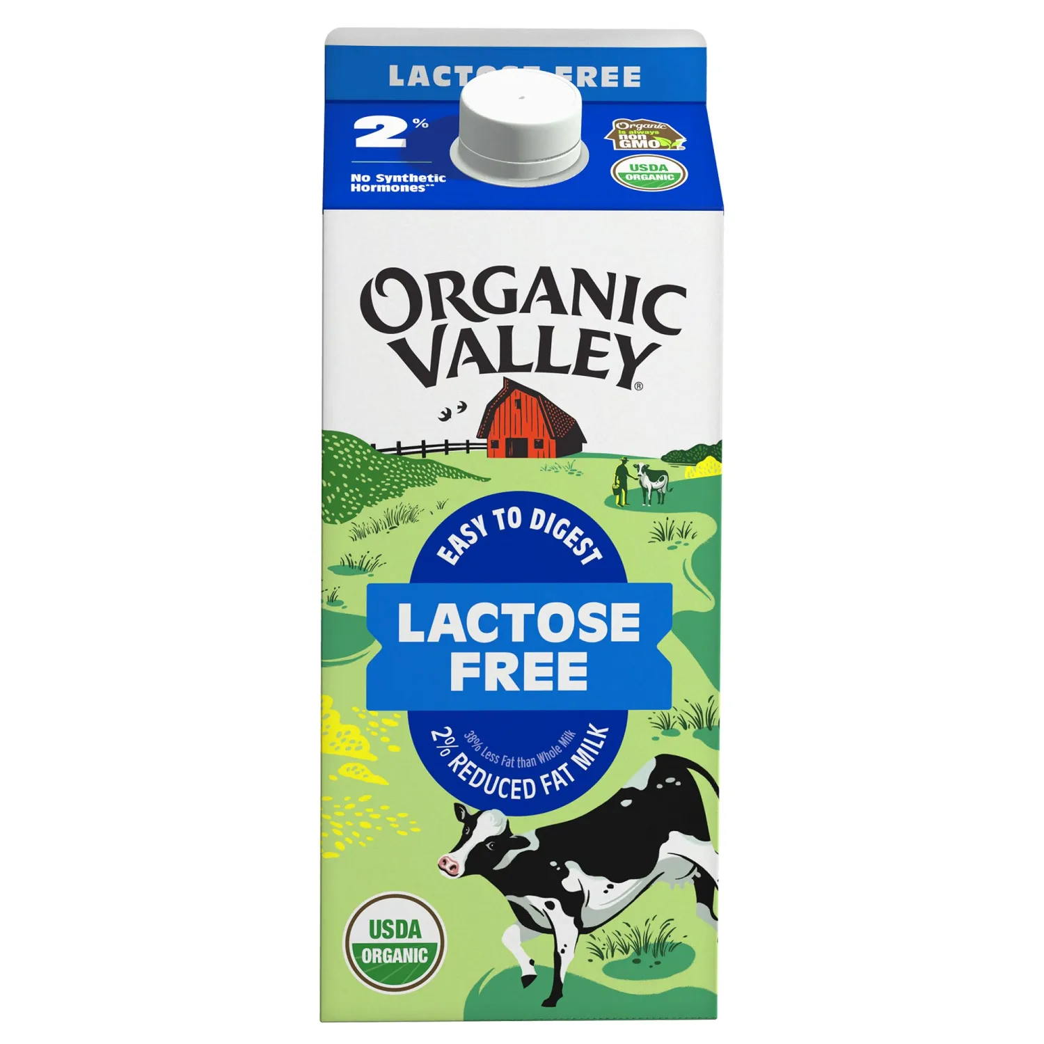 Organic Valley, Lactose Free, 2%, Half Gallon, 64 fl oz