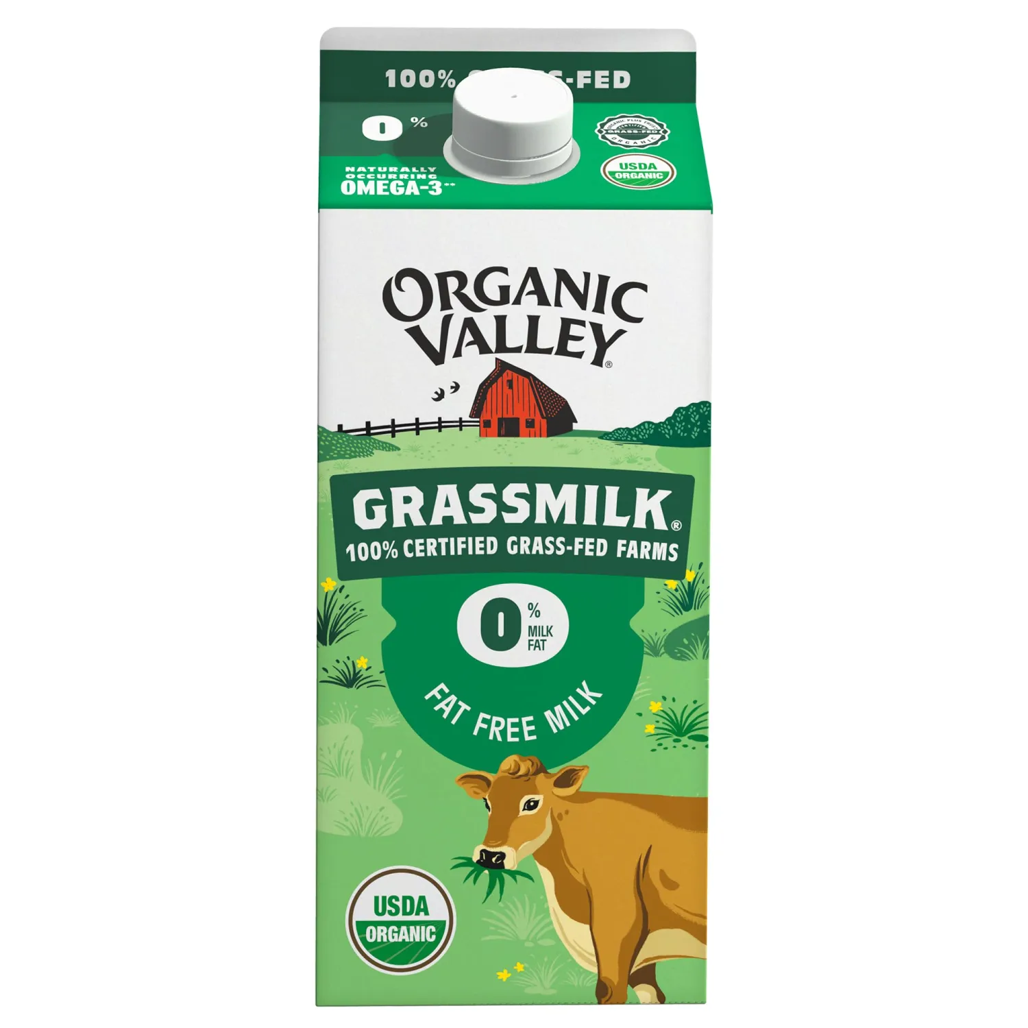 Organic Valley Grassmilk Fat Free Milk, Organic, 64 Fl Oz