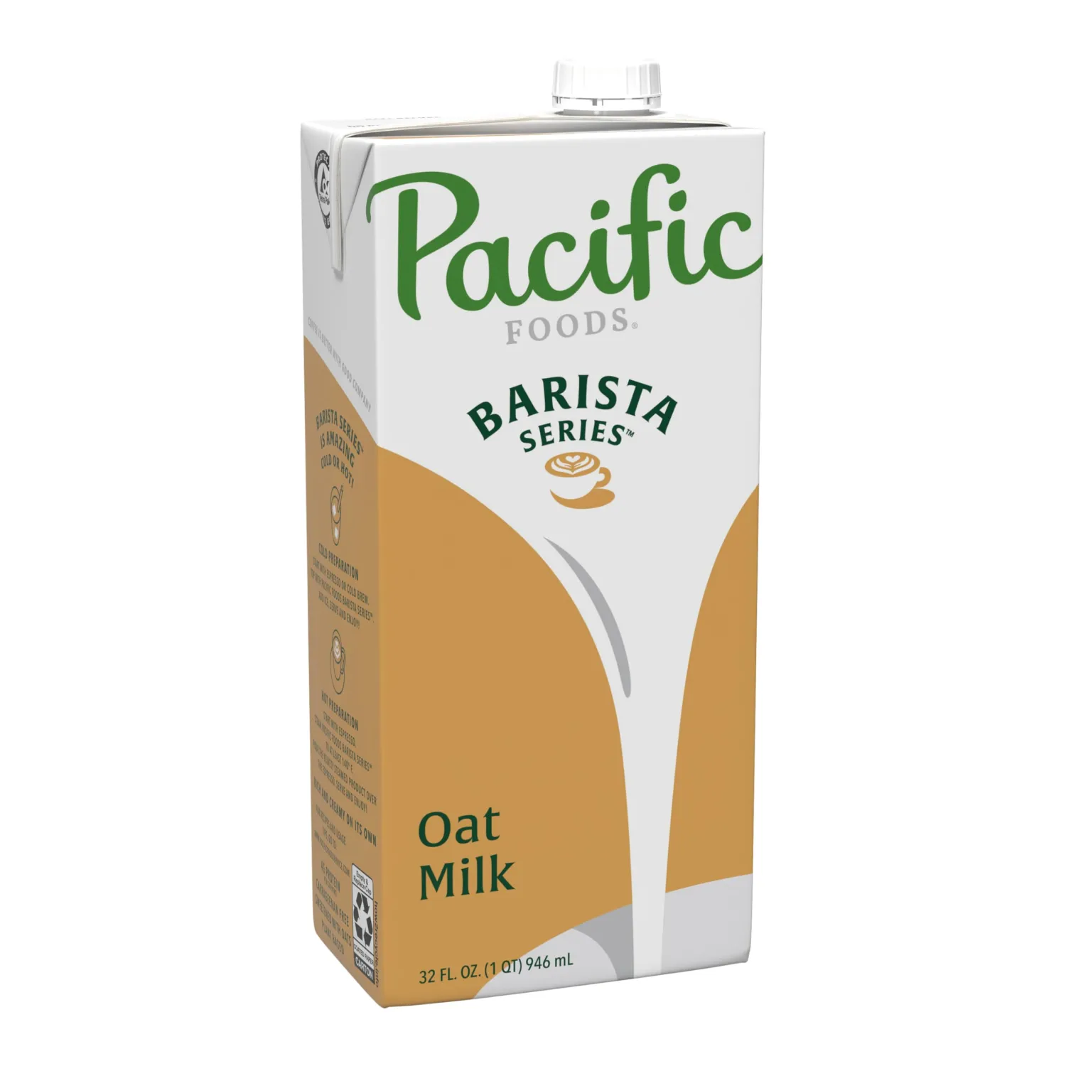 Pacific Foods Barista Series Original Oat Milk, Plant Based Milk, 32 oz Carton
