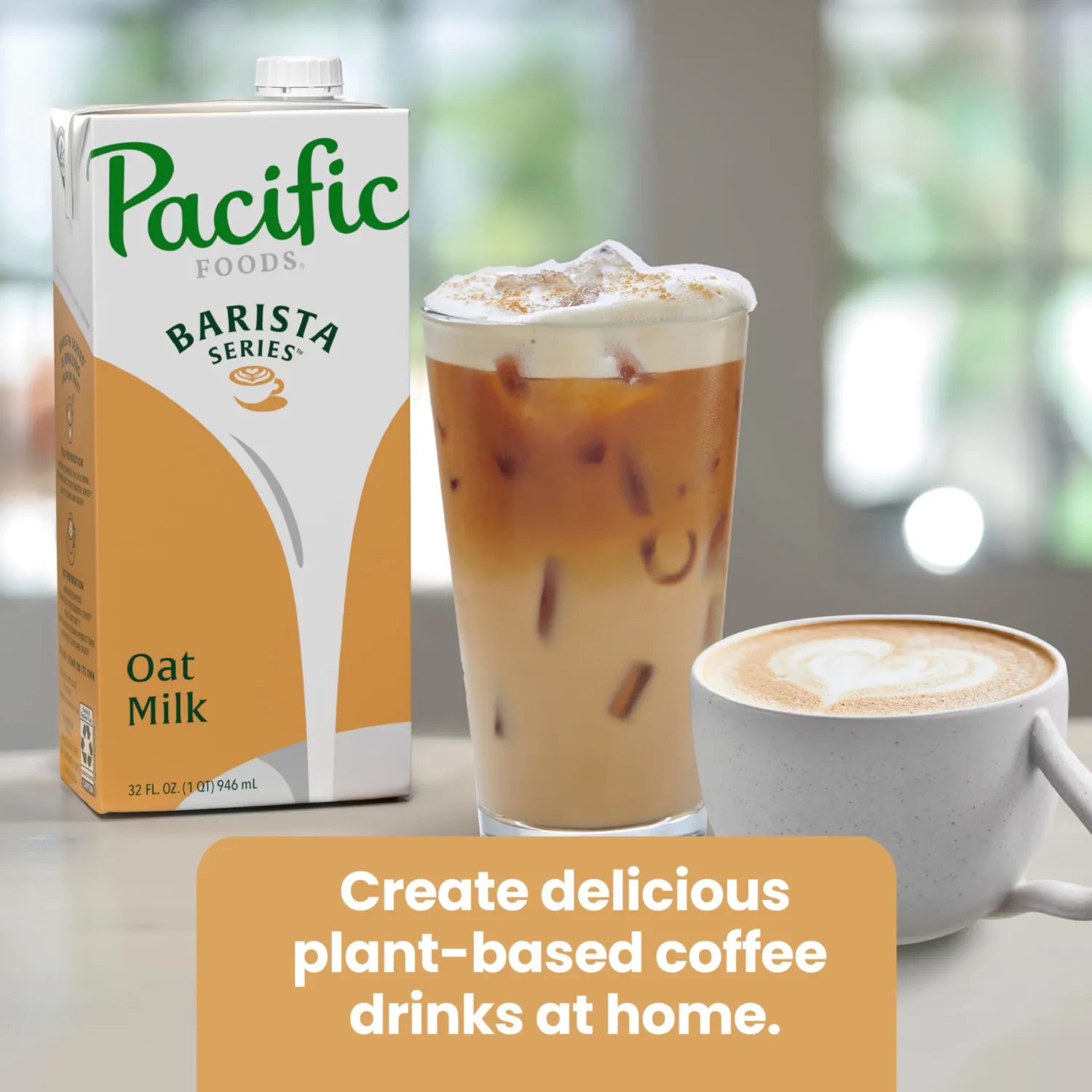 Pacific Foods Barista Series Original Oat Milk, Plant Based Milk, 32 oz Carton