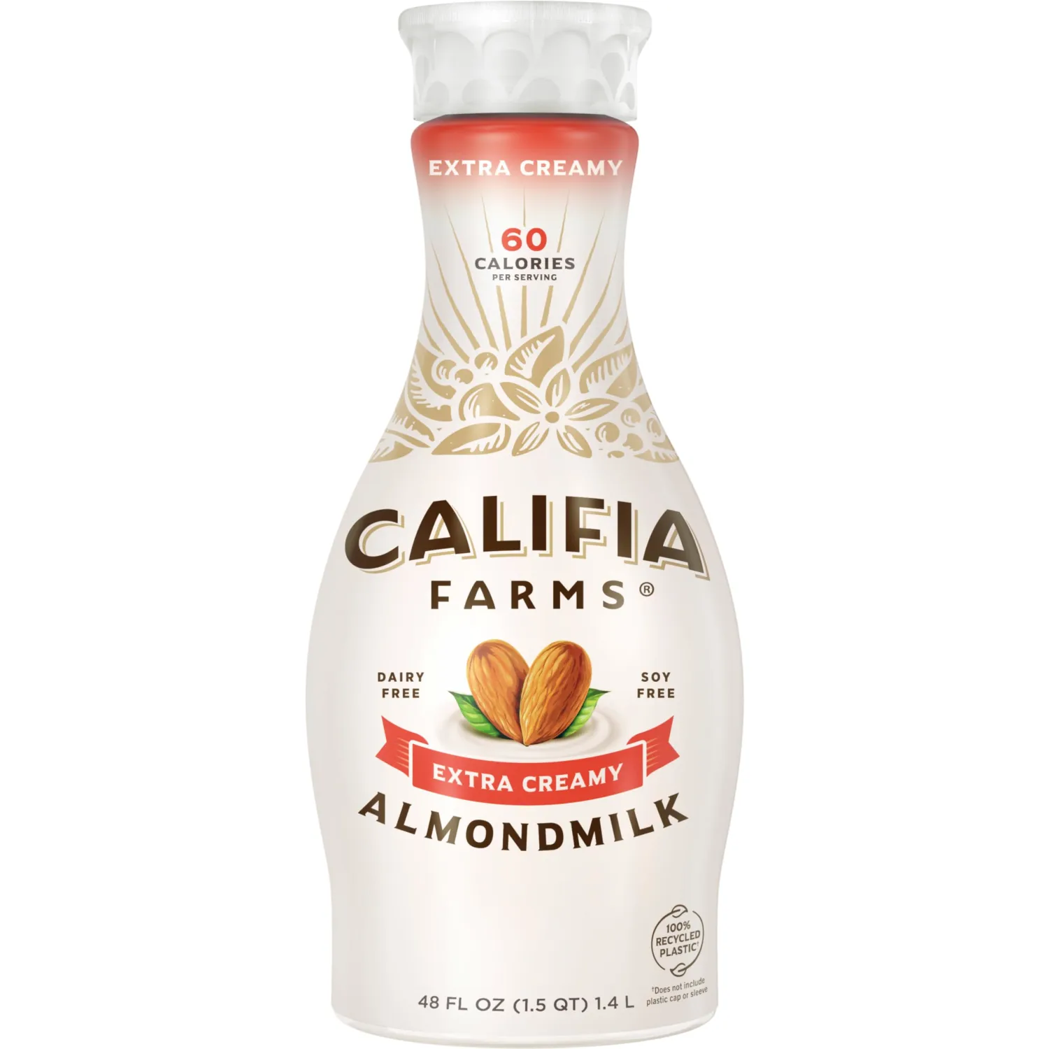 Califia Farms - Extra Creamy Almond Milk, 48 Oz, Dairy Free, Vegan, Plant Based, Vegan, Gluten Free, Non GMO, High Calcium, Smoothie
