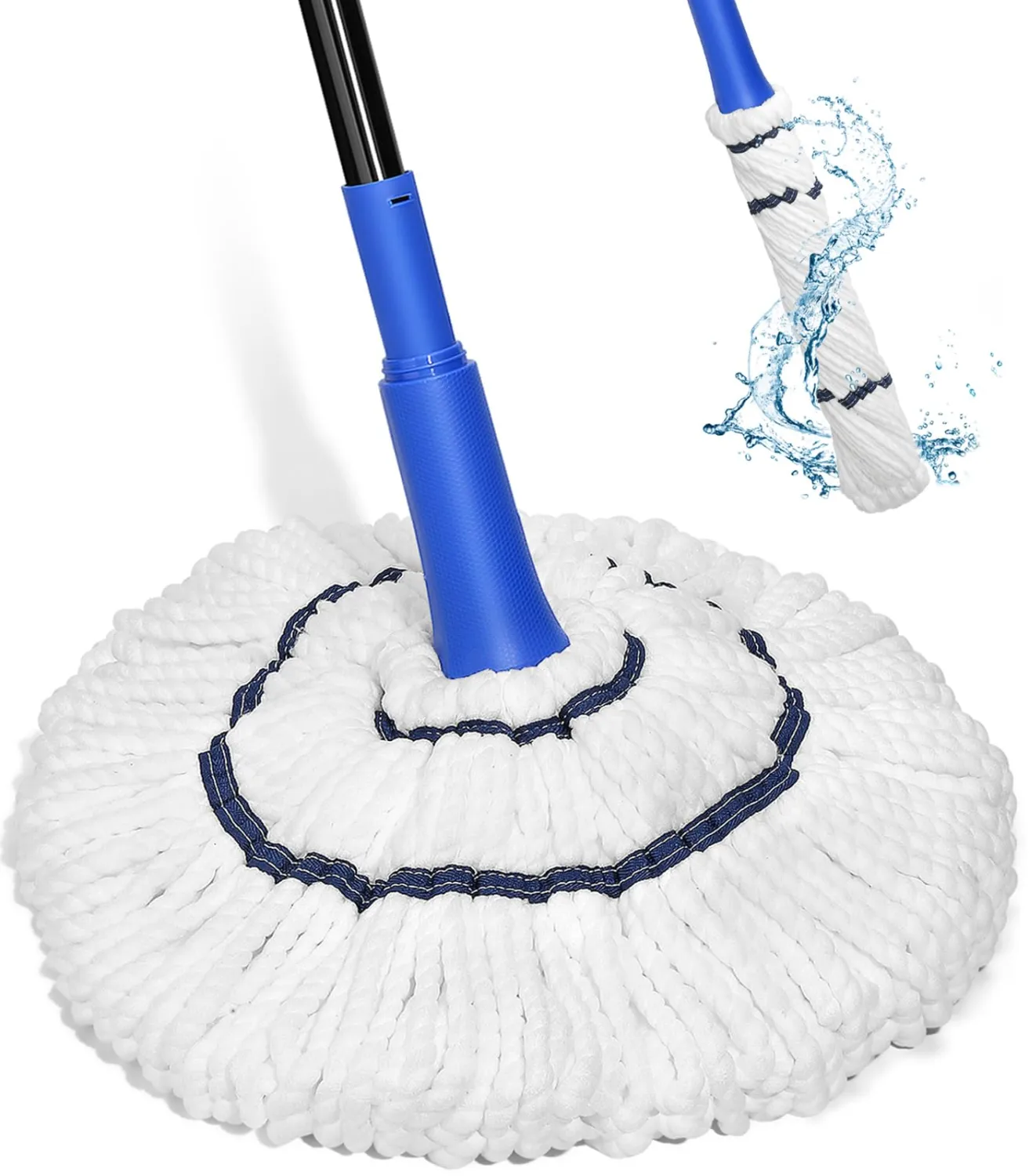 Self Wringing Mop Microfiber Twist Mop for Floor Cleaning, String Wet Floor Mops with Wringer Long Handled for Hardwood Vinyl, Tile, Commercial Household Clean,Safe on All Floors Types