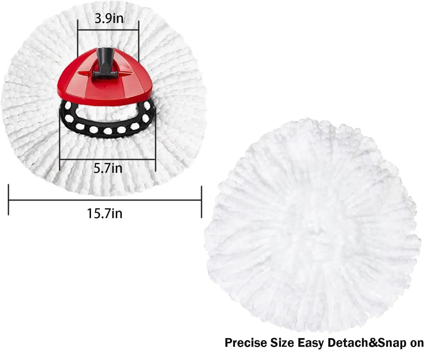 4 Pack Spin Mop Replacement Head Mop Refill Compatible with Oceda Triangle Swivel Mops Microfiber Swivel Mop Refill,Deep Clean,Machine Washable and Easy to Replace