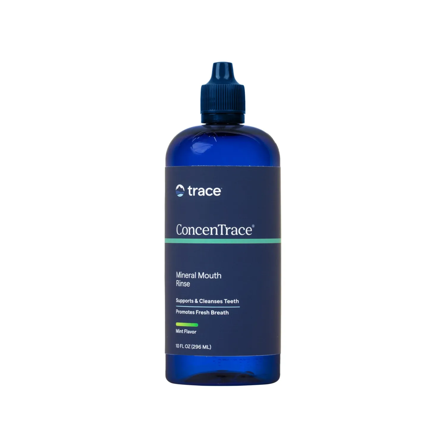Trace Minerals | ConcenTrace® Mineral Mouth Rinse | Gentle Mouth Rinse, Fresh Breath | Alcohol Free, Certified Vegan, Gluten Free, Non-GMO | Mint | 10 oz
