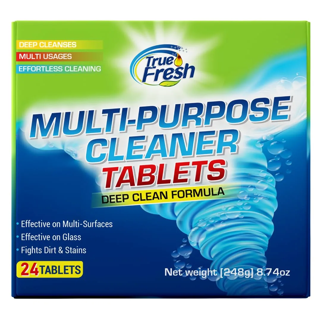 True Fresh All-Purpose Cleaner Refill Tablets (24 Count) – Makes 384 fl oz,Effortless Cleaning Power For multisurface Cleaning - Removes Tough Grimes, stains and acts as Degreaser