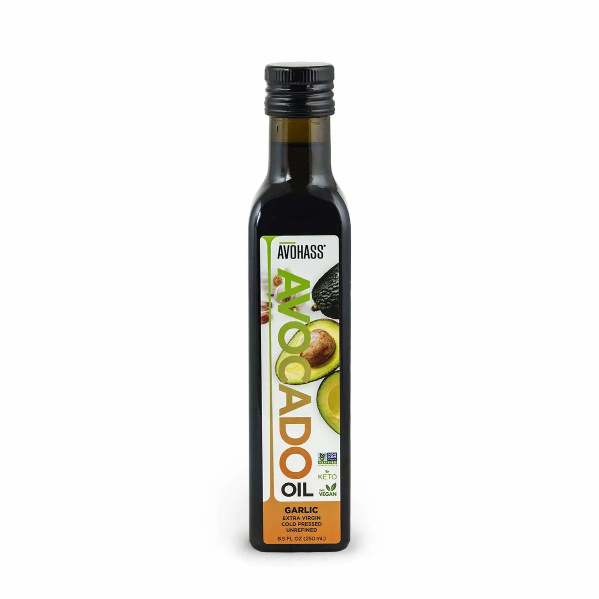 Avohass New Zealand Garlic Extra Virgin Avocado Oil 8.5 fl oz Bottle