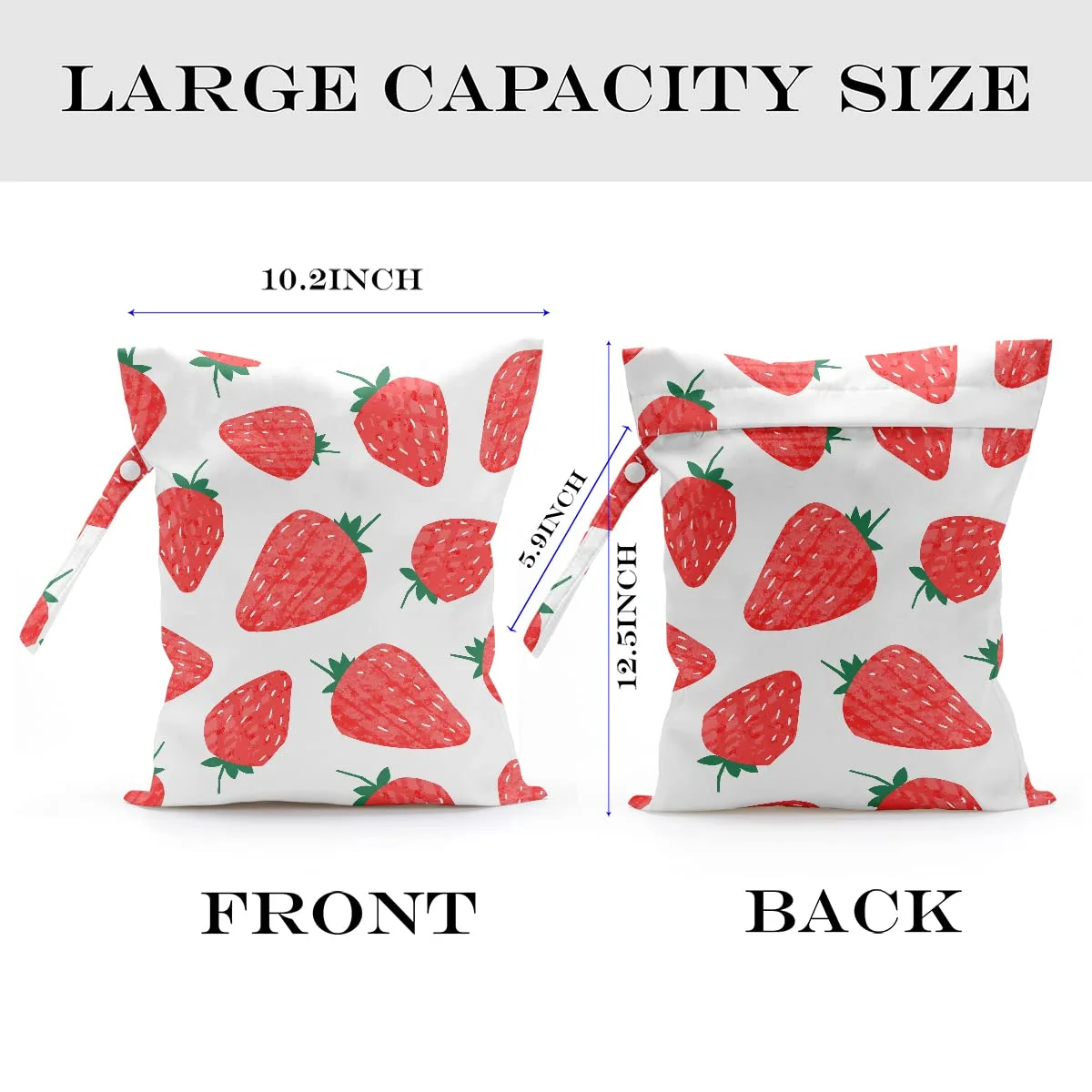 Wet Bag, Wet Dry Bag, Wet Bag for Swimsuit, Travel, Beach, Pool, Diapers, Dirty Yoga Gym Clothes, Makeup Bag, Waterproof Reusable Fruit D閏or Orange Strawberry