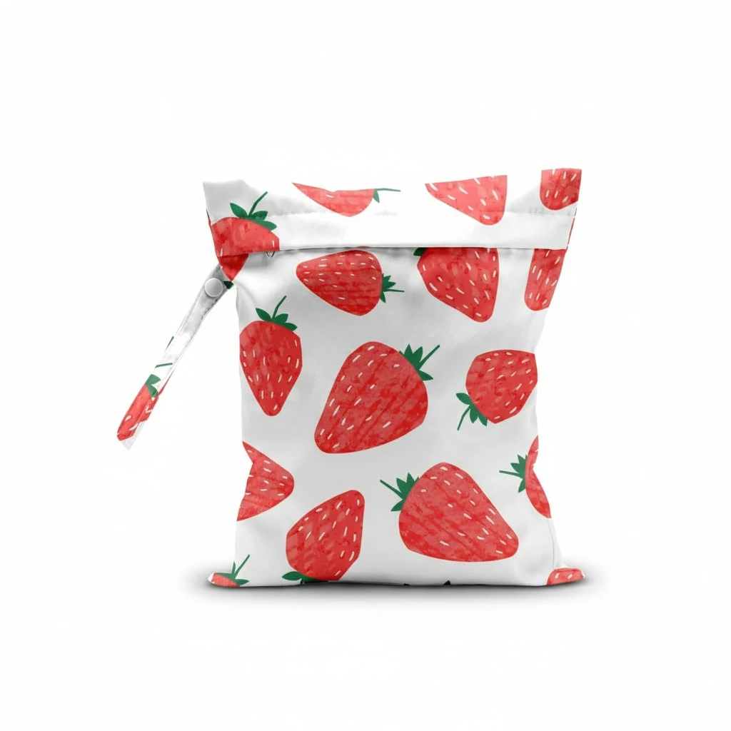 Wet Bag, Wet Dry Bag, Wet Bag for Swimsuit, Travel, Beach, Pool, Diapers, Dirty Yoga Gym Clothes, Makeup Bag, Waterproof Reusable Fruit D閏or Orange Strawberry