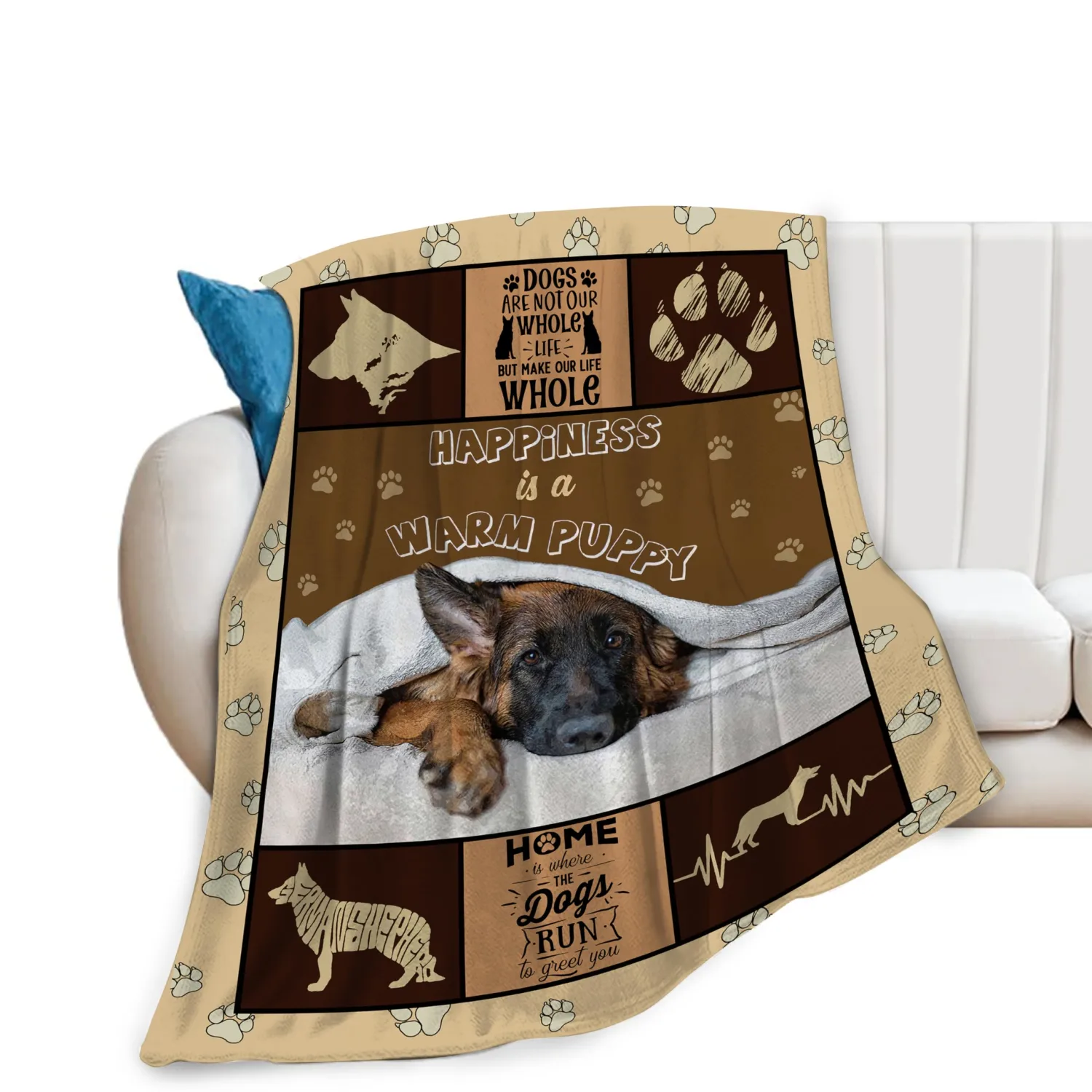 German Shepherd Blanket Funny Dog Throw Blanket for Girls Boys German Shepherds Stuff Super Soft Cozy Fleece Cute Animal Blanket Fuzzy Blankets for Couch Sofa Bed Gifts for Kids Adults 50"x60"