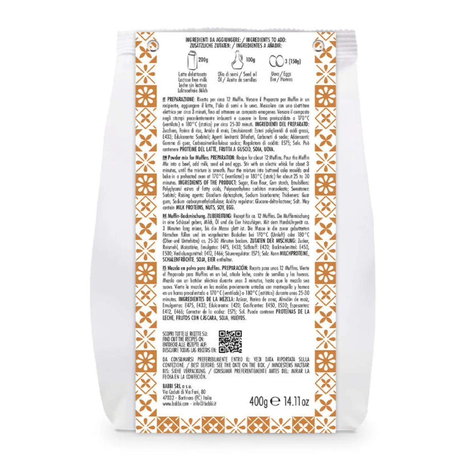 Babbi Home Bakery Gluten Free Baking Mixes - Premium Artisan Mixes for Cakes, Cookies, Bread & More | Easy to Use (Single Pack, Muffin Mix)