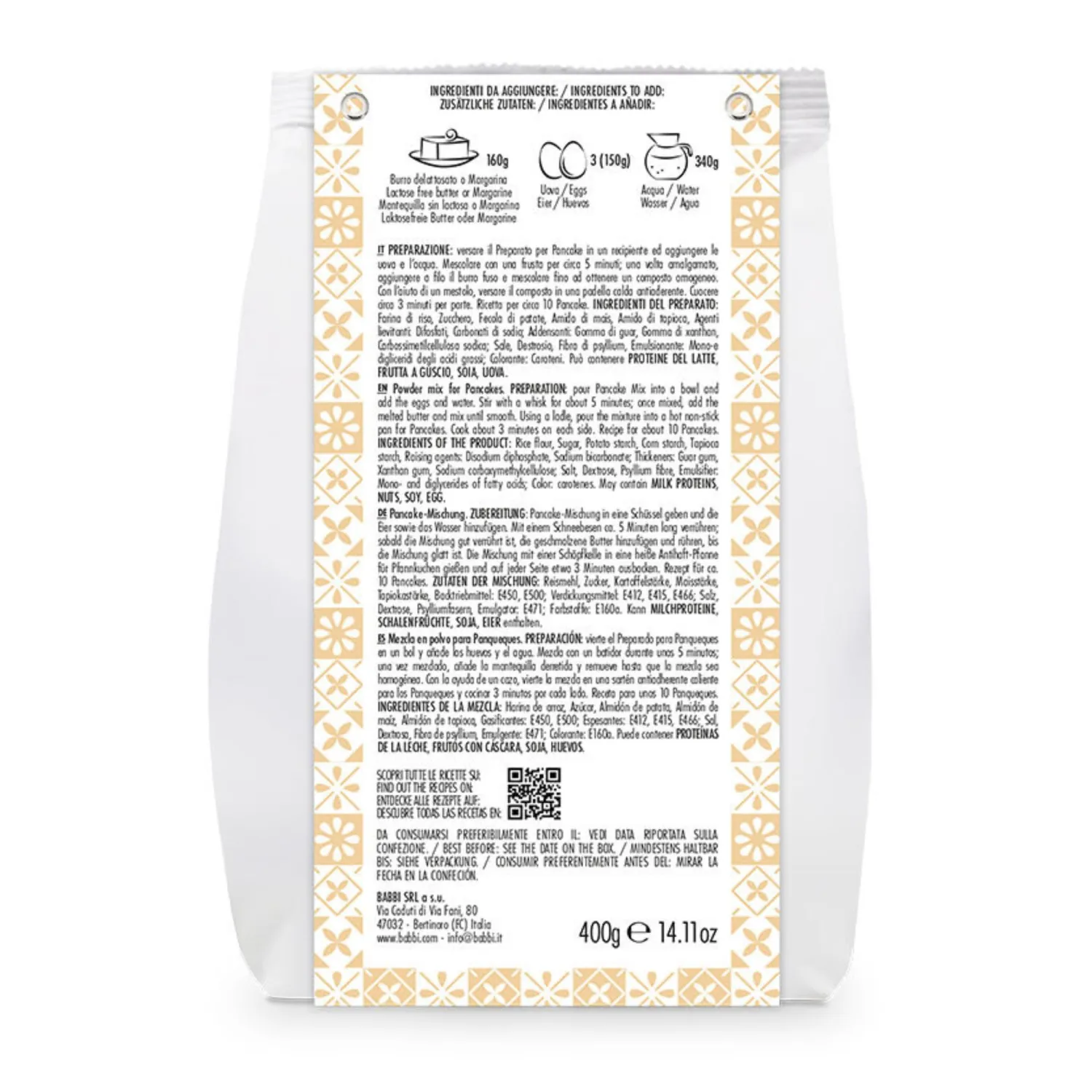 Babbi Home Bakery Gluten Free Baking Mixes - Premium Artisan Mixes for Cakes, Cookies, Bread & More | Easy to Use (Single Pack, Pancake Mix)