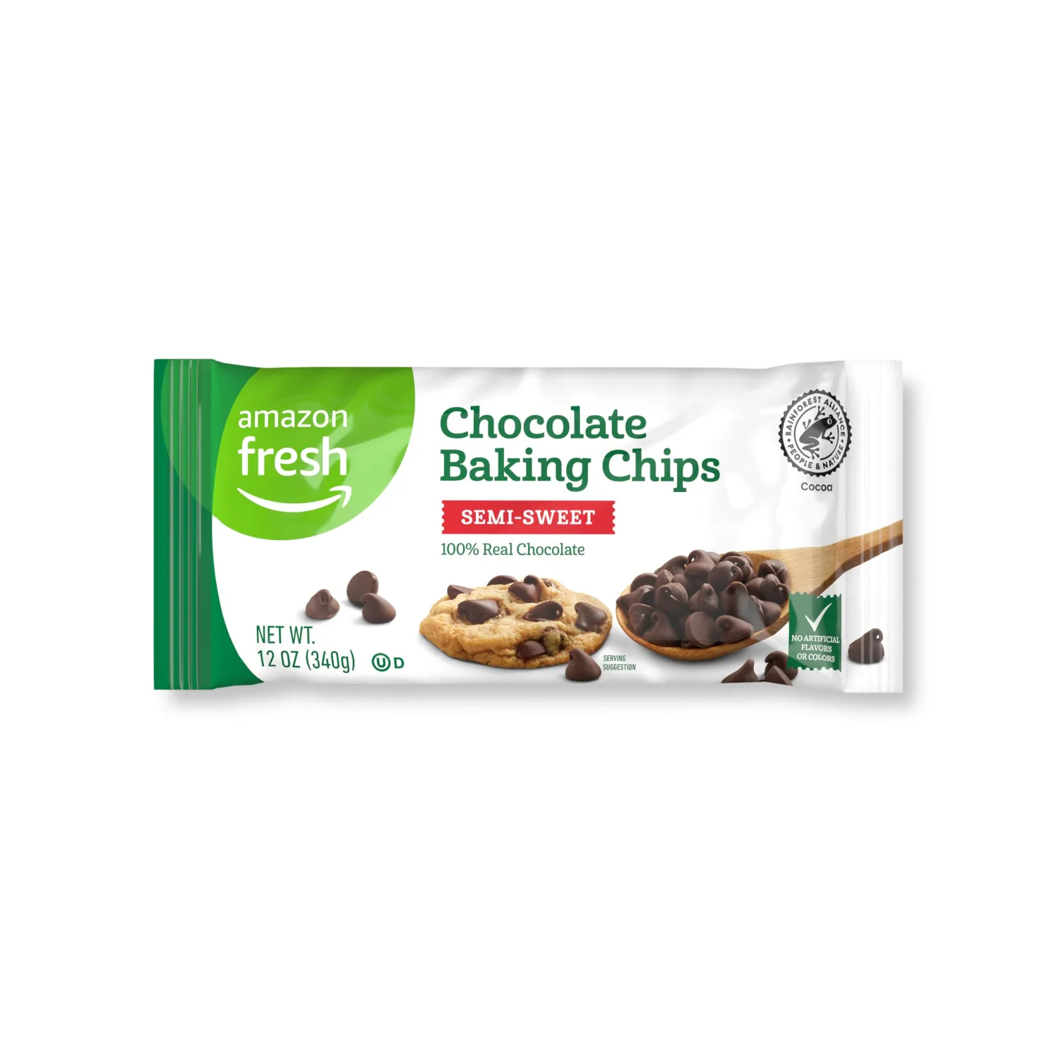 Amazon Fresh, Chocolate Baking Chips, Semi Sweet, 12 Oz (Previously Happy Belly, Packaging May Vary)