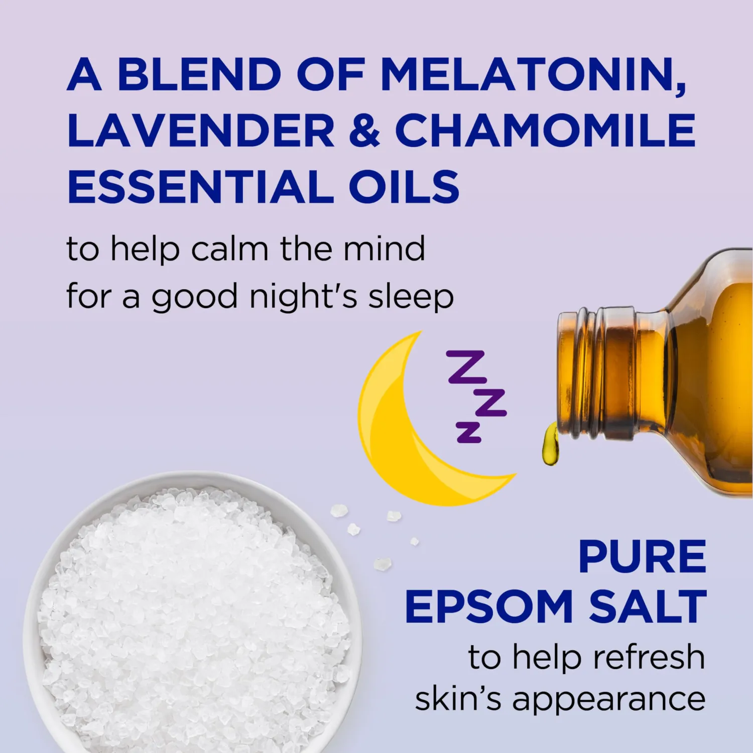Dr Teal's Foaming Bath with Pure Epsom Salt, Sleep Blend with Melatonin, Lavender & Chamomile Essential Oils, 34 fl oz (Pack of 4)