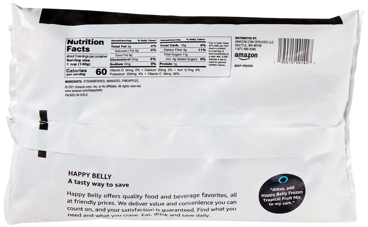 Amazon Brand - Happy Belly Tropical Fruit Mix, 16 oz