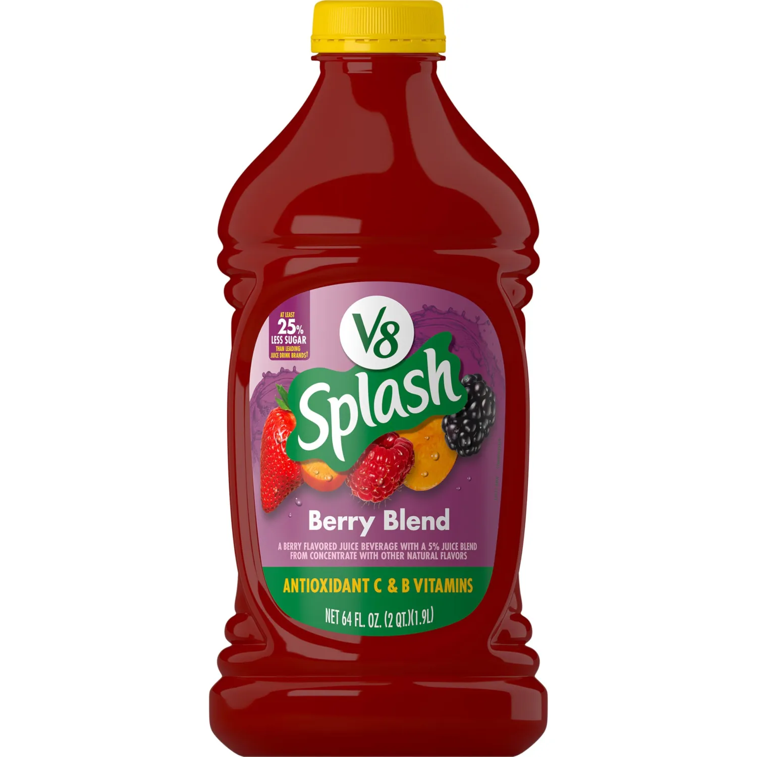 V8 Splash Berry Blend Flavored Juice Beverage, 64 Ounce Bottle