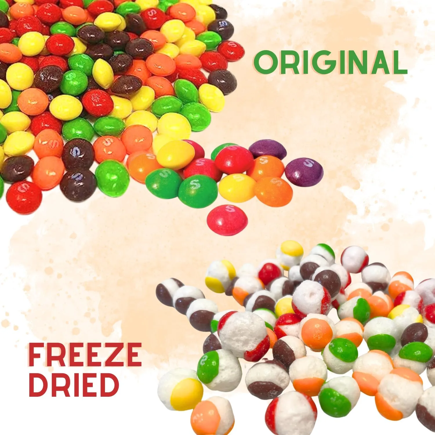 Freeze Dried Candy Rainbow Candy 1lb (16oz) - Ships In Box - Deliciously Crunchy, Intense Flavor, Lightweight Snack - Resealable Bag (Original 1lb)