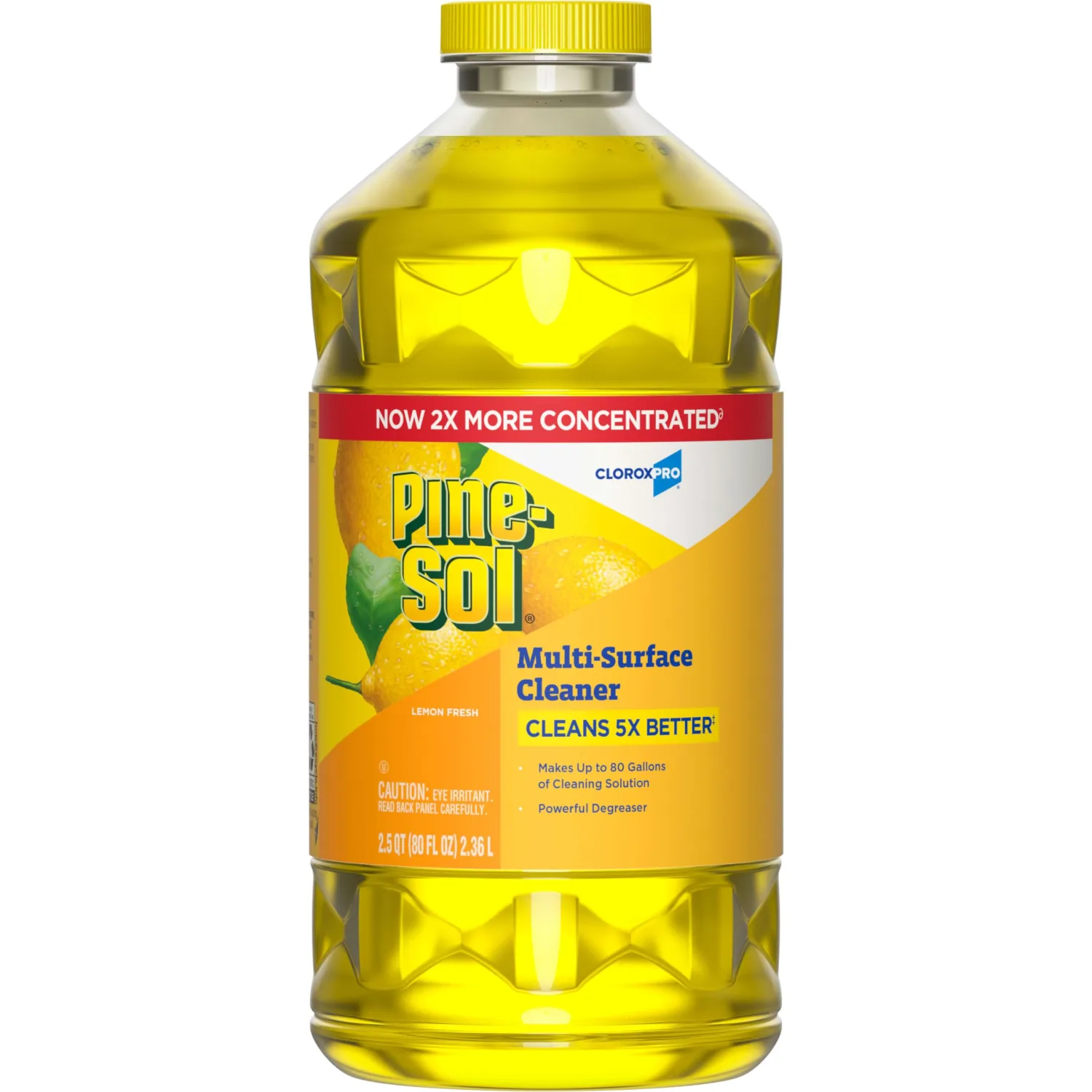 Pine-Sol Multi-Surface Cleaner, CloroxPro, 2x Concentrated Formula, Lemon Fresh, 80 Fl Oz