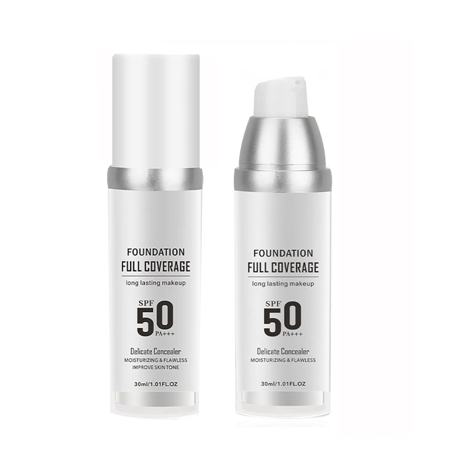 Color Changing Foundation, Waterproof Moisturizing Foundation Makeup Base BB Cream Concealer Full Coverage Hides SPF 50 PA+++ Sunscreen Isolation Cream