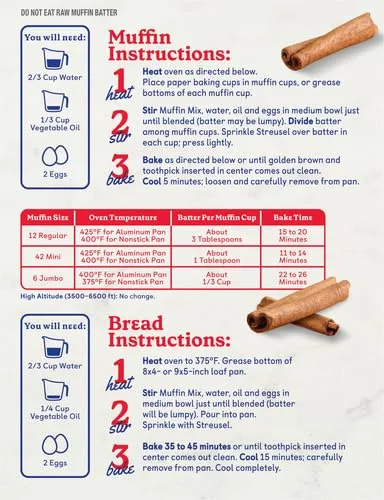 Betty Crocker Cinnamon Streusel Muffin and Quick Bread Mix, 13.9 oz.
