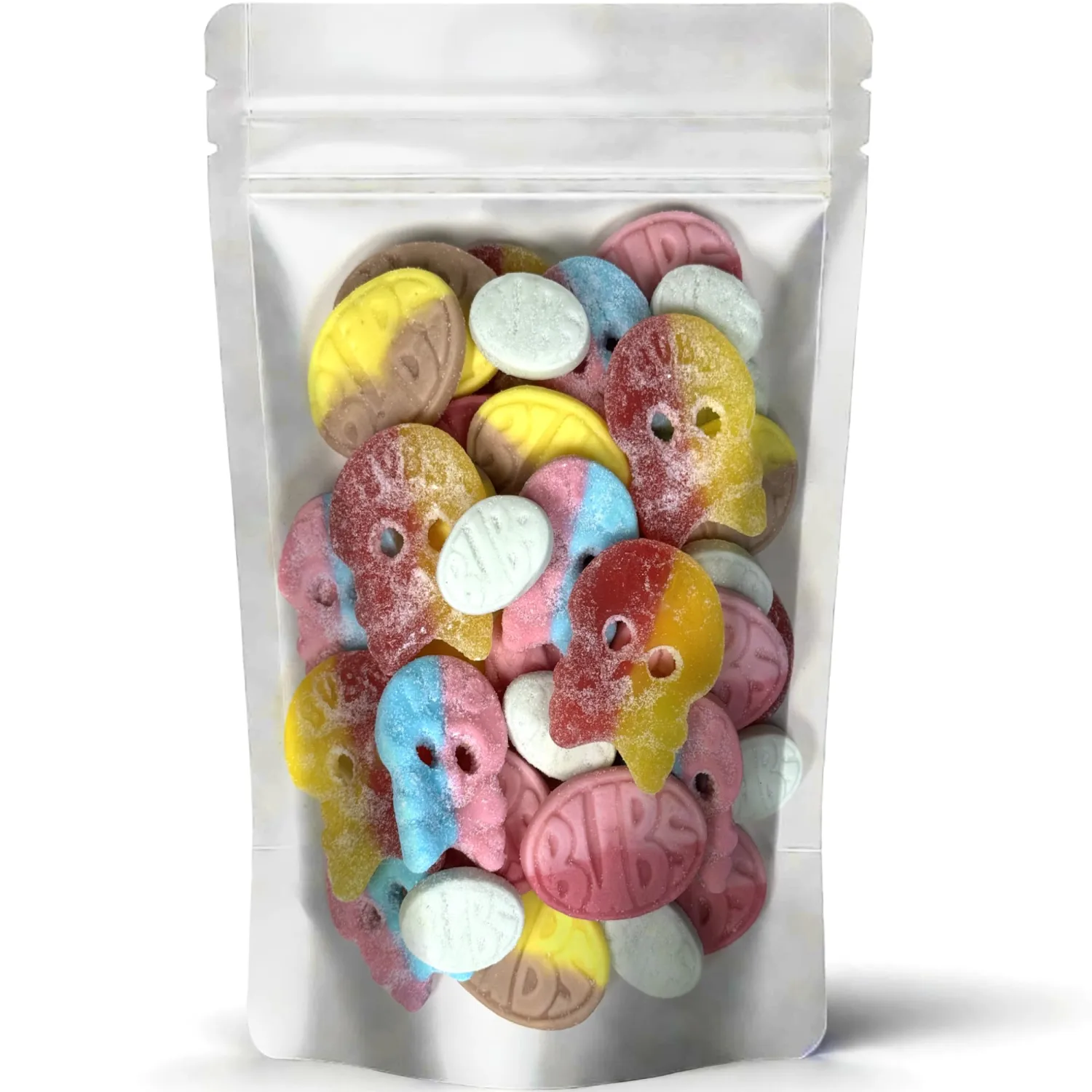 Bubs Swedish Candy Mix - Big Ovals, Skulls, and More - Sweet and Sour Swedish Gummies - 1 Pound of Godis From Sweden (0.5 LB)