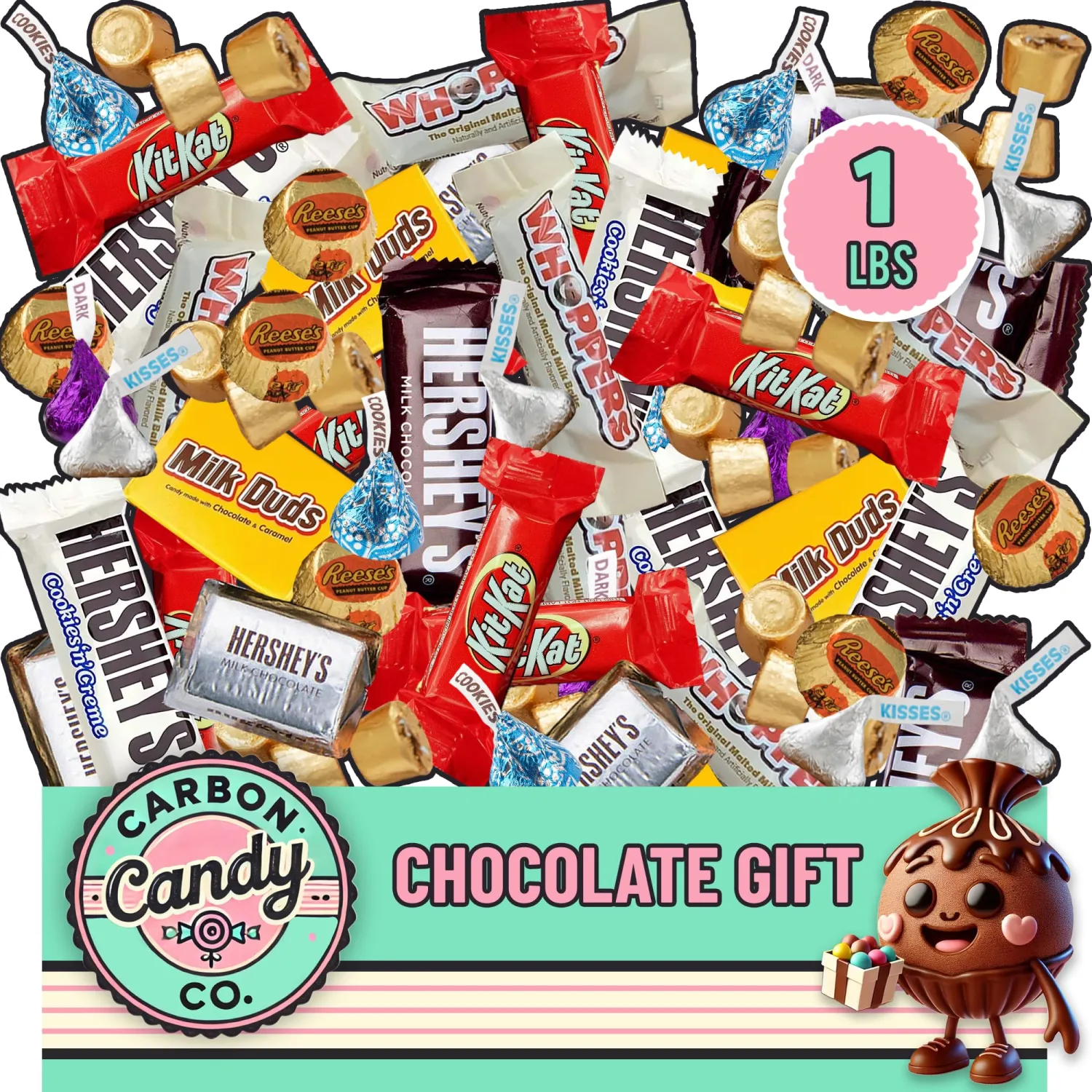 Chocolate Candy Variety Pack - 1 lb Bulk Assorted Miniatures Individually Wrapped Bars - Candy, Party Bag - Dark & Milk - Mini Chocolates