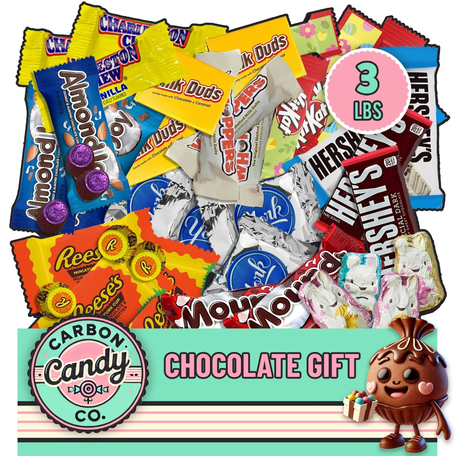 Chocolate Candy Variety Pack - 3 lb Assorted Individually Wrapped Candy Bars - Holiday, Party Bag Bulk - Dark & Milk - Mini Chocolates