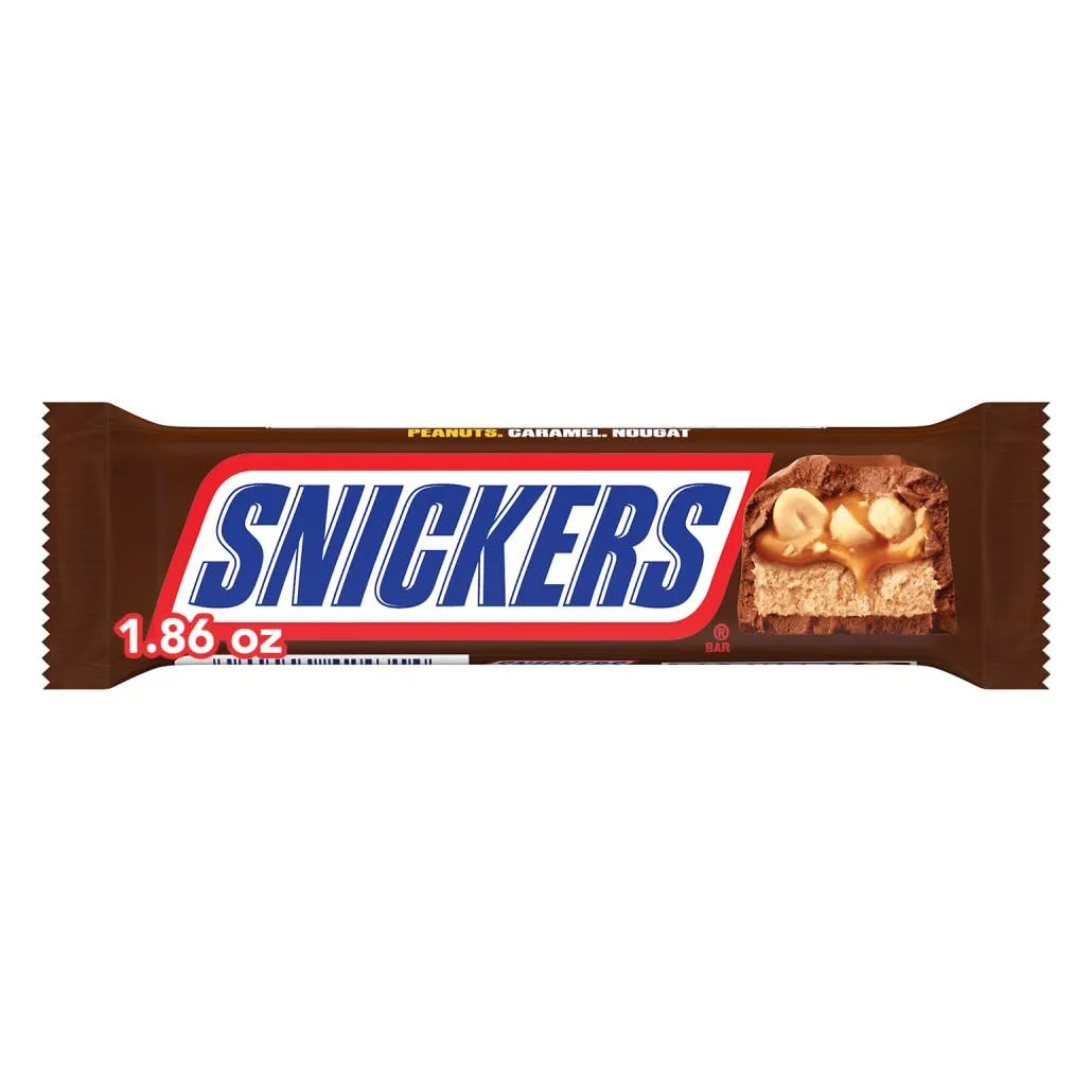 SNICKERS Chocolate Candy Bar, Full Size, 1.86 oz Bar