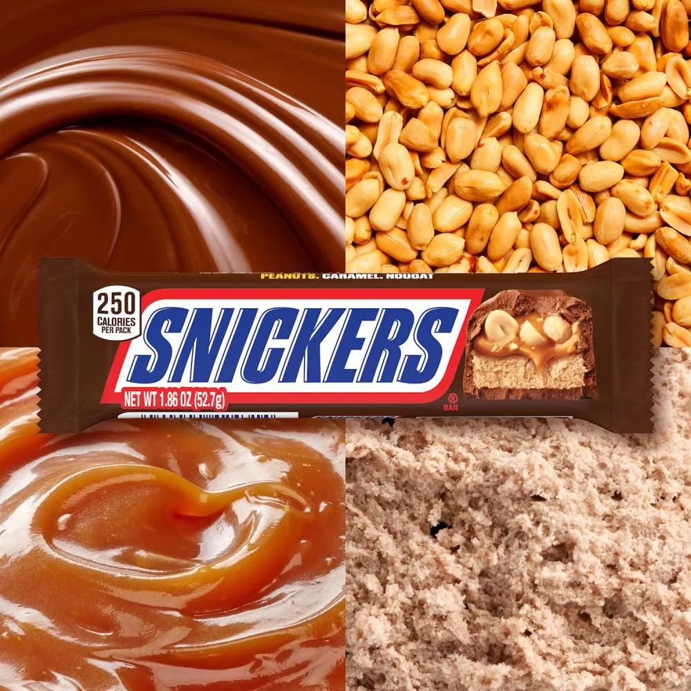 SNICKERS Chocolate Candy Bar, Full Size, 1.86 oz Bar